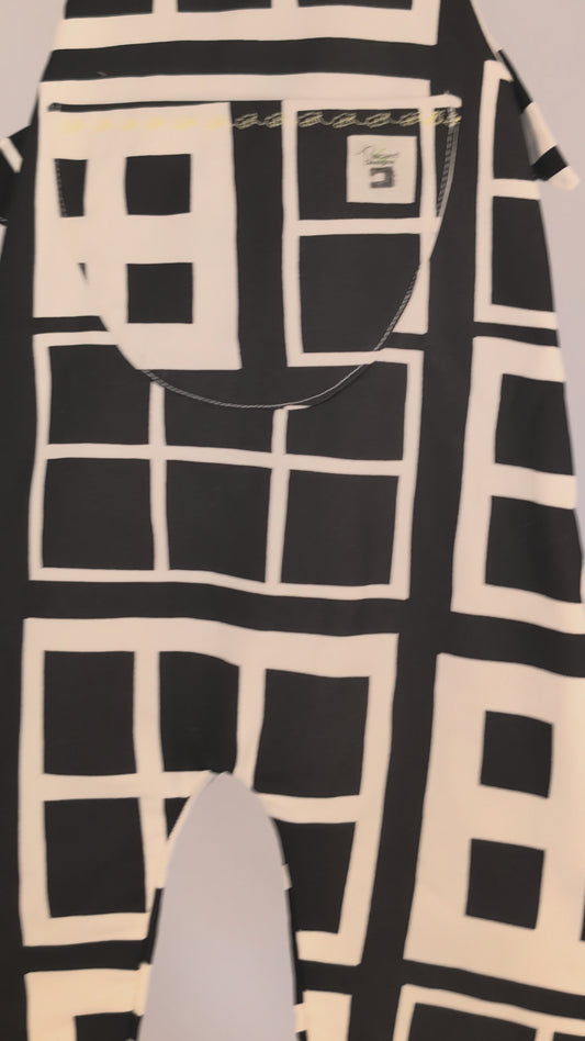 Check Dungarees, romper,(2-3y)  sustainable children's gift.