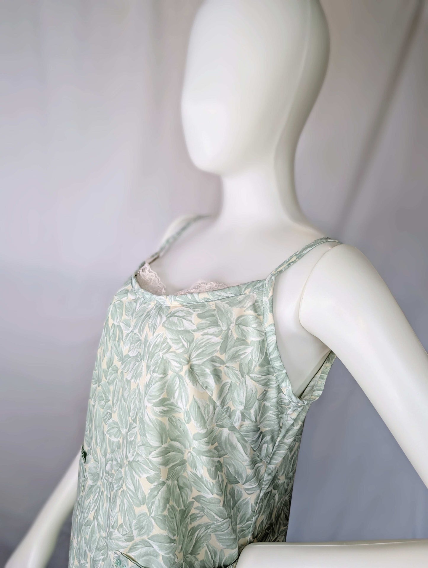 Strappy dress size 12, pretty dress, ladies clothing, plants dress, mid length dress, sleeveless dress, summer dress,reworked dress