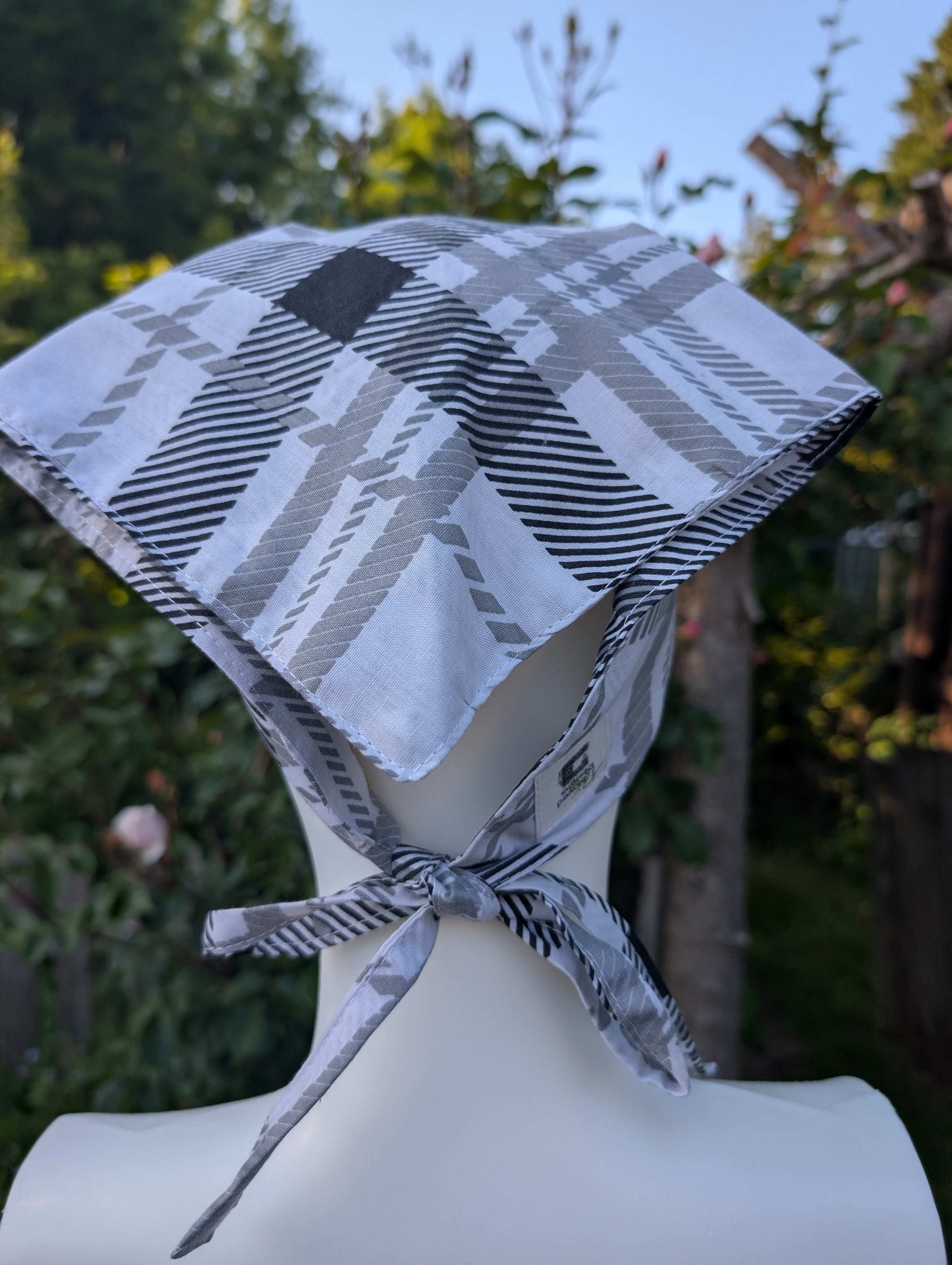 Upcycled hair scarf-handmade in Wales-Reloveddesigns by Dawn