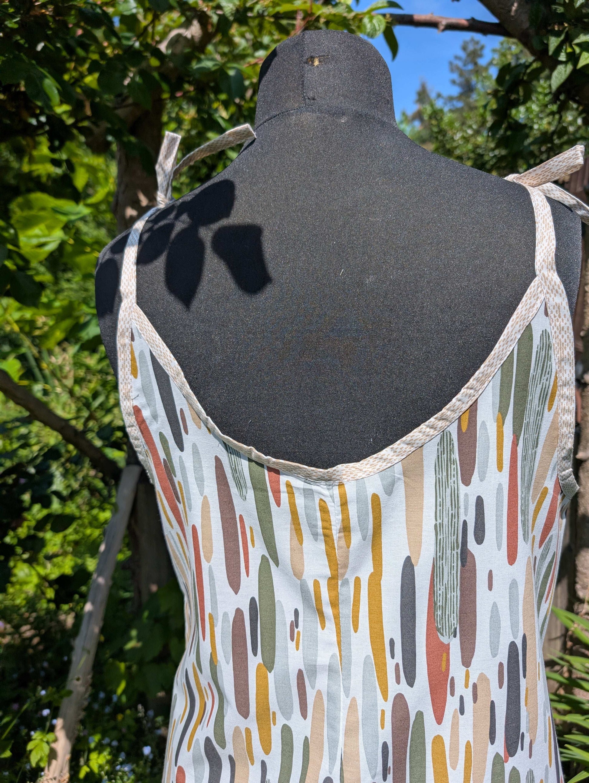 Strappy dress size 18, pretty dress, ladies clothing, stripes dress, mid length dress, sleeveless dress, summer dress,reworked dress