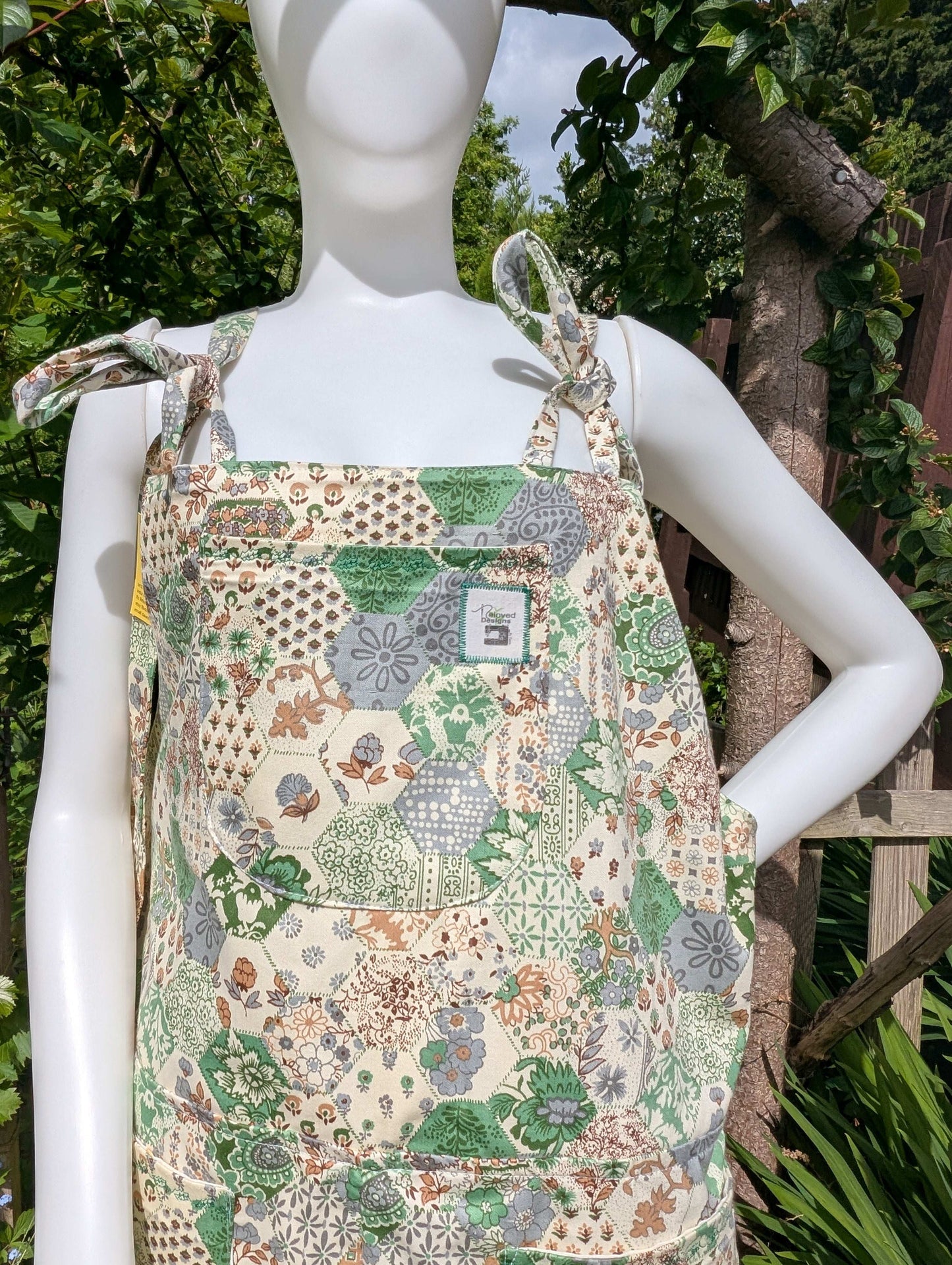 dungarees size 14-floral clothing-overalls-all in one-jumpsuit-cotton dungarees-reworked clothing