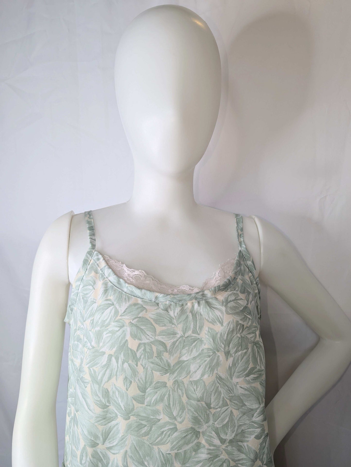 Strappy dress size 12, pretty dress, ladies clothing, plants dress, mid length dress, sleeveless dress, summer dress,reworked dress