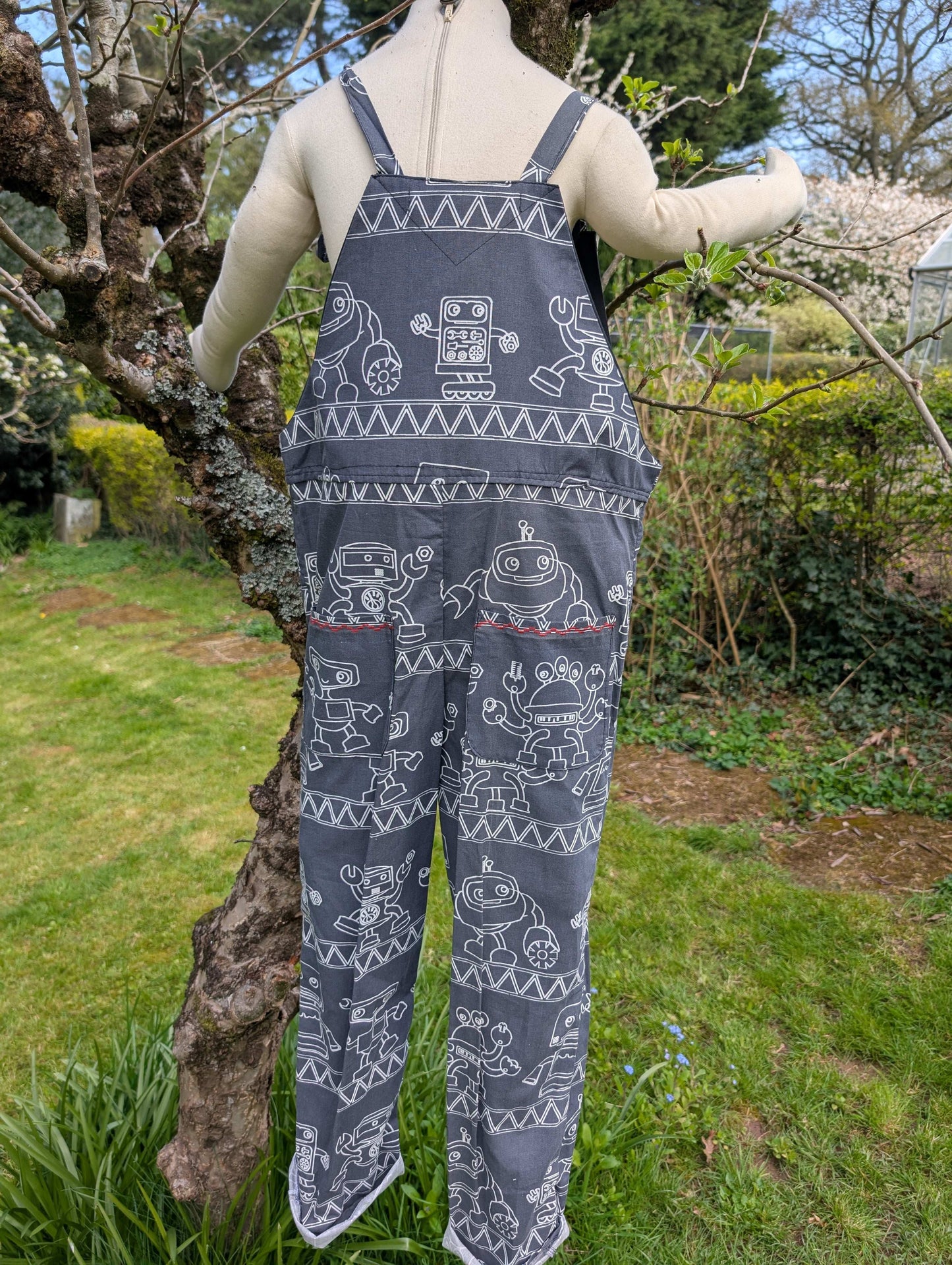 Dungarees child- romper-age 9-10yrs-playsuit-jumpsuit- boys- kids clothes-sustainable kids outfit-robot-summer child-holiday outfit