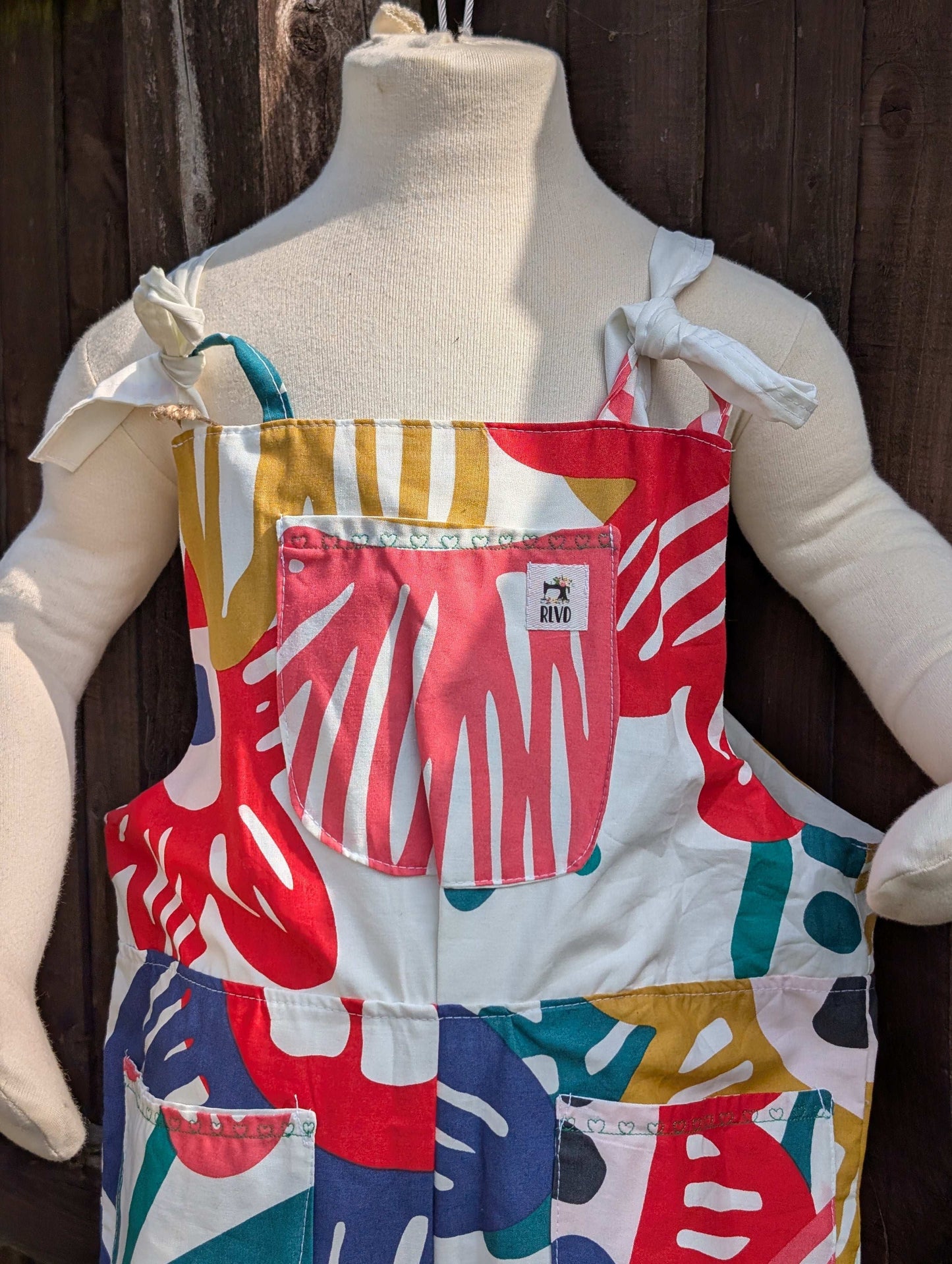 Dungarees child- romper-age 7-8yrs-playsuit-jumpsuit- floral kids clothes-sustainable kids outfit-pretty child clothes-summer child-holiday