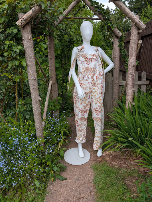 dungarees size 20-vintage floral pattern dungarees-plus size dungarees