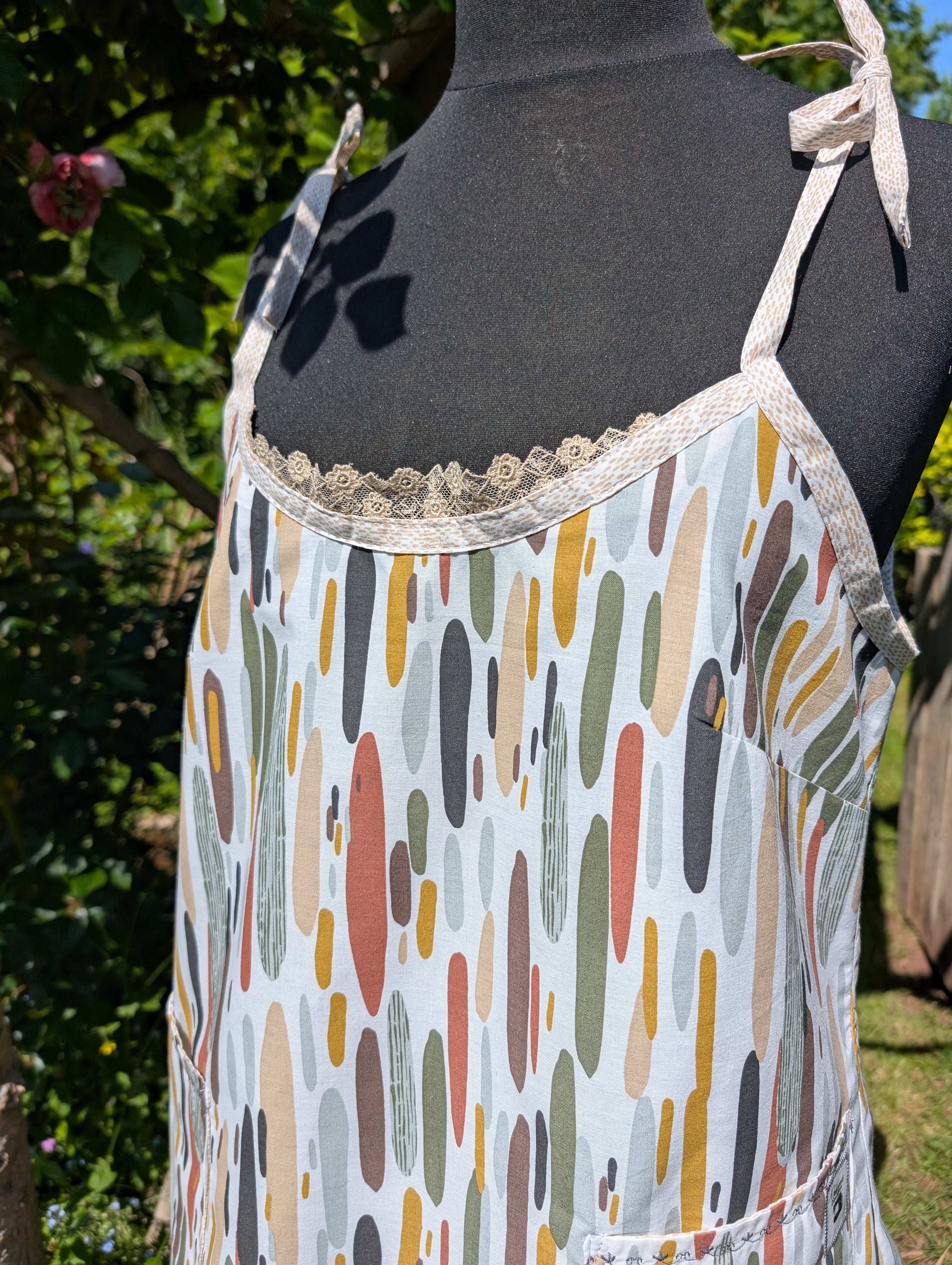 Strappy dress size 18, pretty dress, ladies clothing, stripes dress, mid length dress, sleeveless dress, summer dress,reworked dress