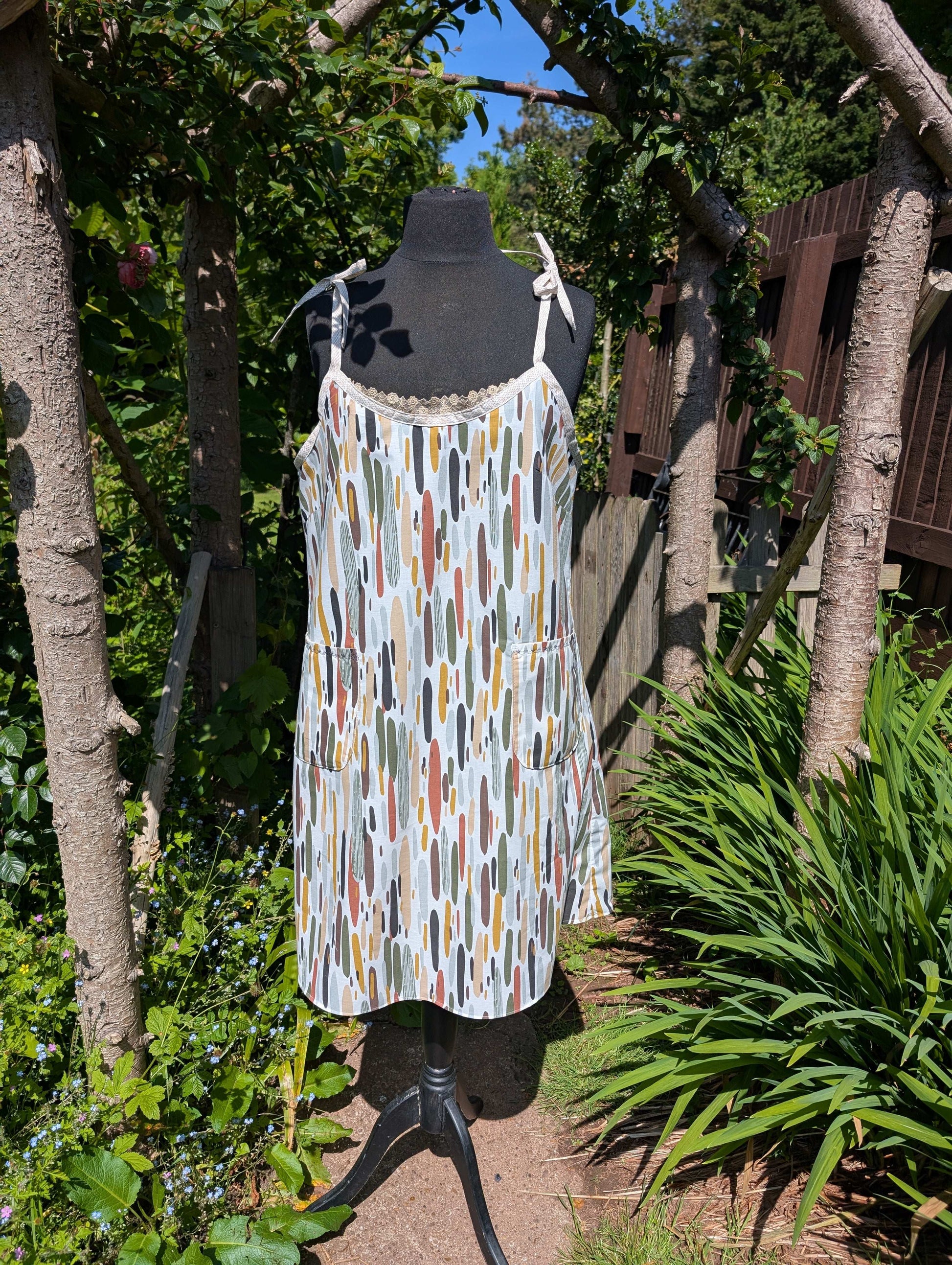 Strappy dress size 18, pretty dress, ladies clothing, stripes dress, mid length dress, sleeveless dress, summer dress,reworked dress