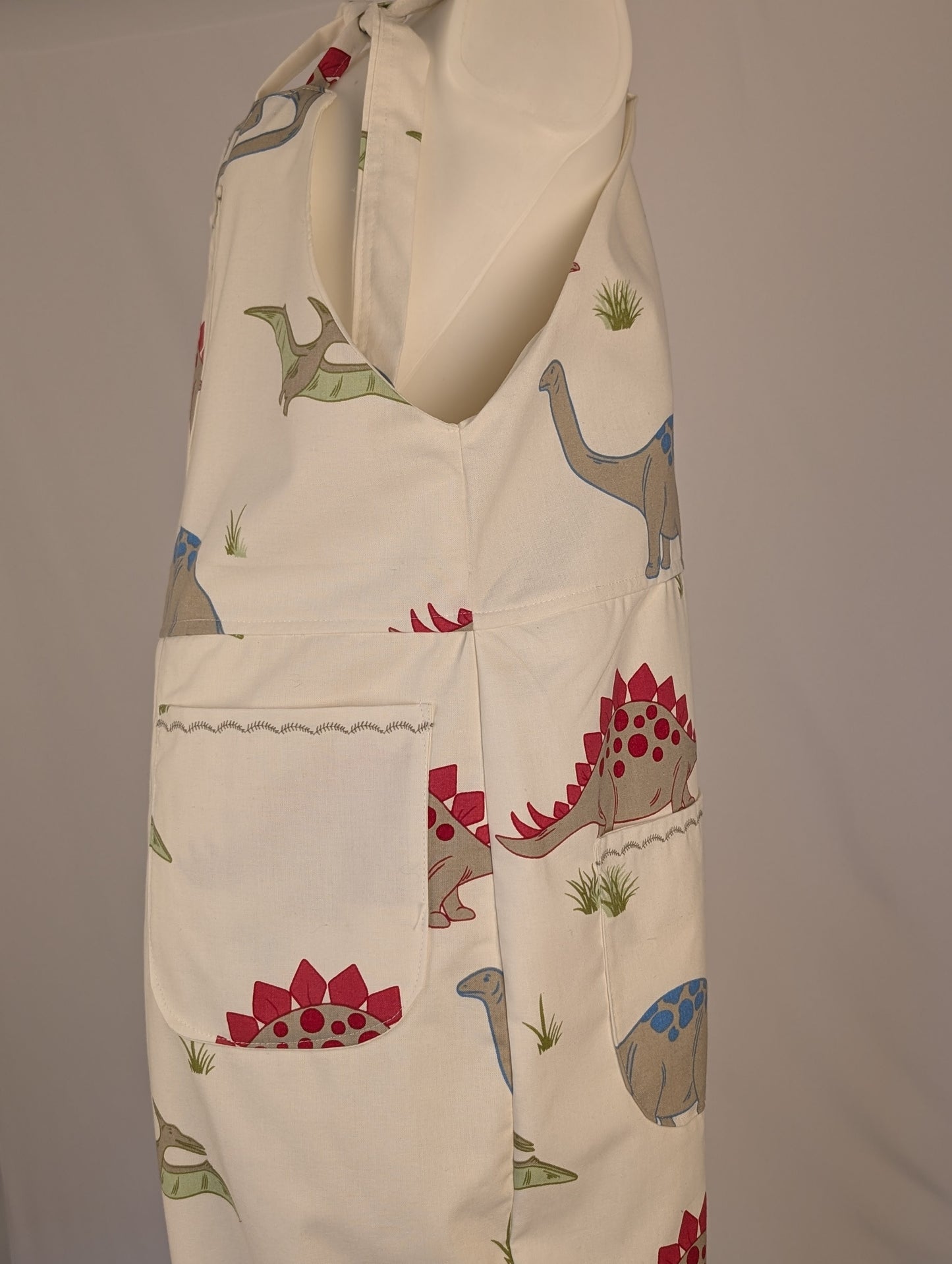 Upcycled Dinosaur Dungarees: Size 16-18/XL Baggy Fit Overalls