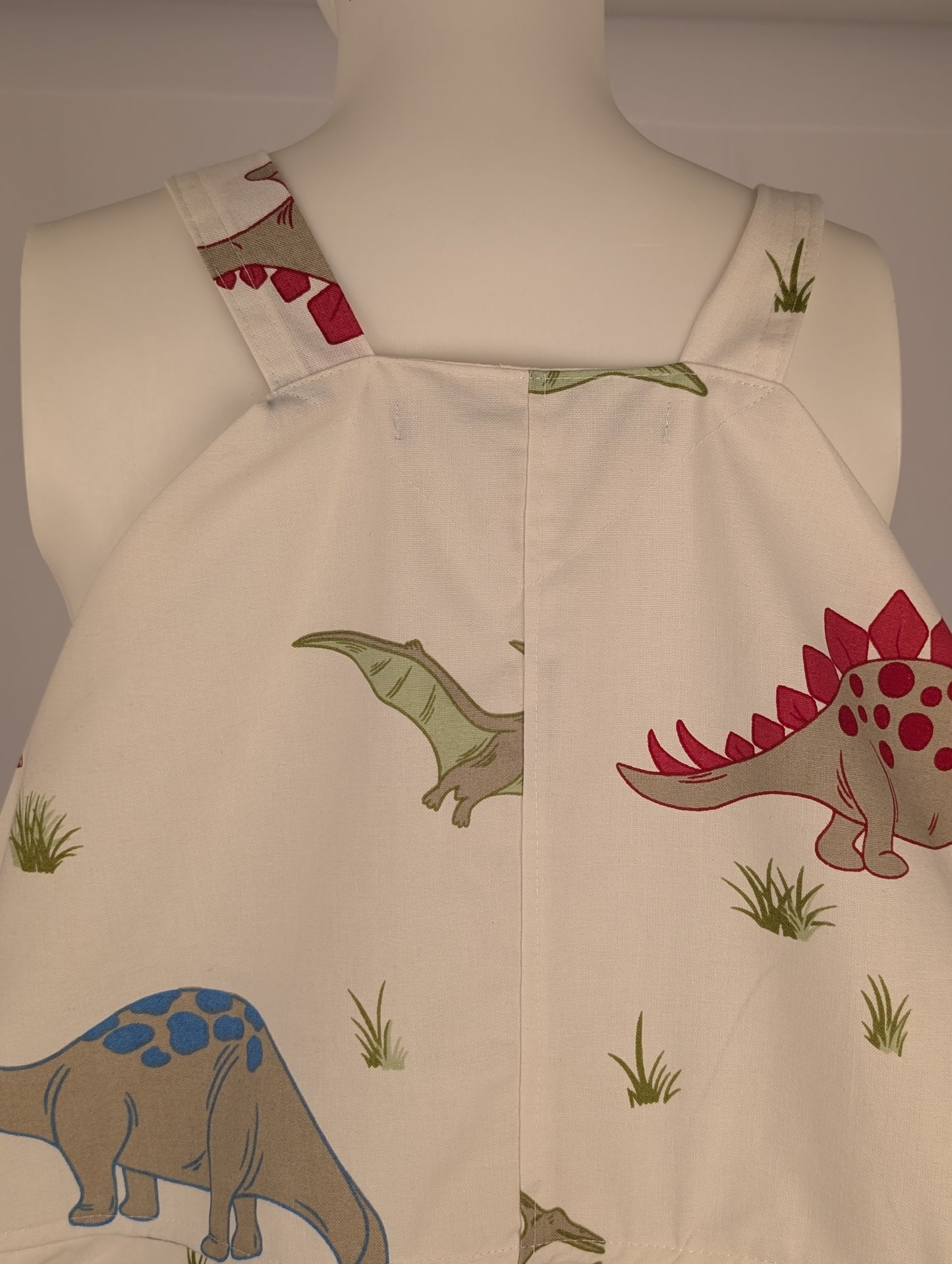 Upcycled Dinosaur Dungarees: Size 16-18/XL Baggy Fit Overalls