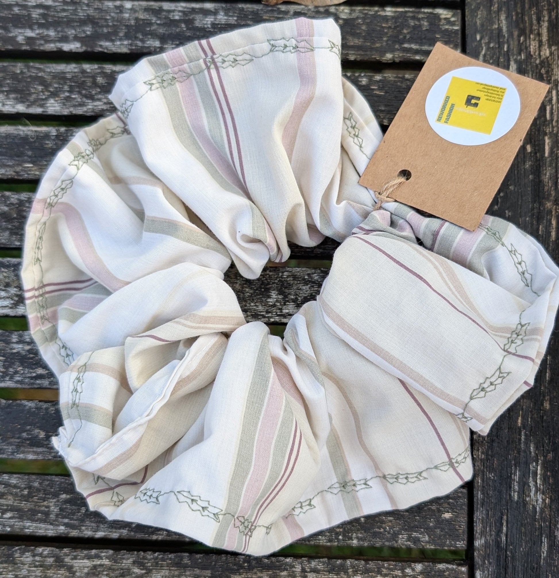 scrunchies,  striped scrunchie, hair tie, soft hair elastic, pastel colour scrunchie,  fabric bobble for hair, flouncey hair tie, hair gift RelovedDesignsbyDawn