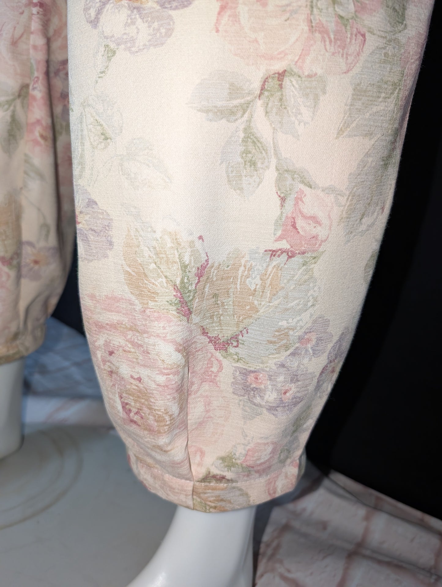 Vintage Vibe: Upcycled - Roses Pattern Trousers, Size 12 - Eco-Friendly Fashion