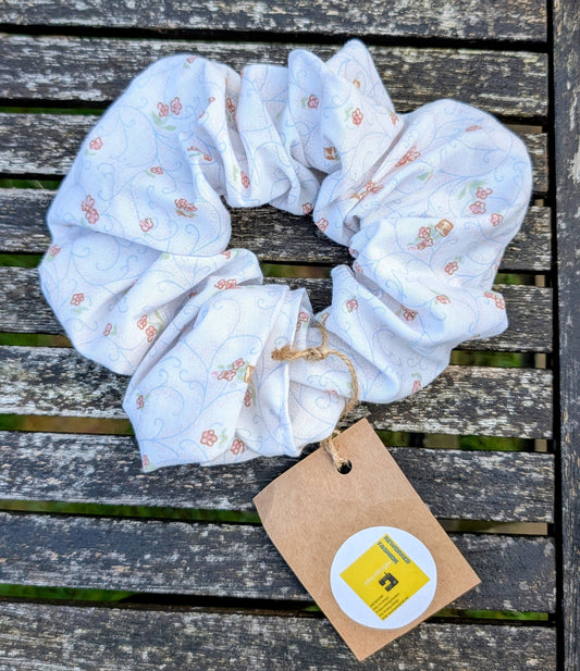 scrunchies,  floral scrunchie, hair tie, soft hair elastic, ditsy print scrunchie,  fabric bobble for hair, flouncey hair tie, hair gift RelovedDesignsbyDawn