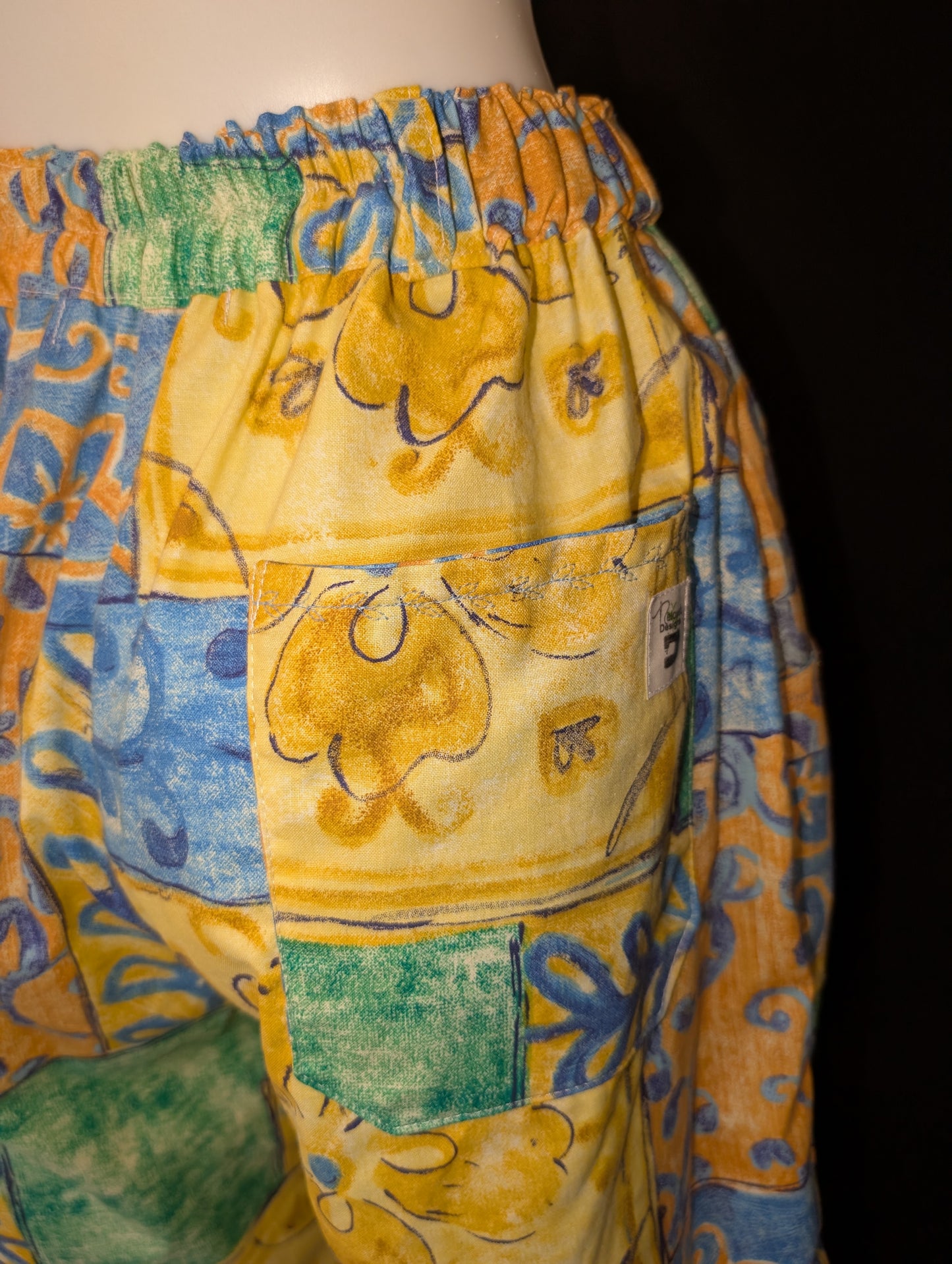 Reworked barrel Leg Trousers: Size 14 90s print abstract