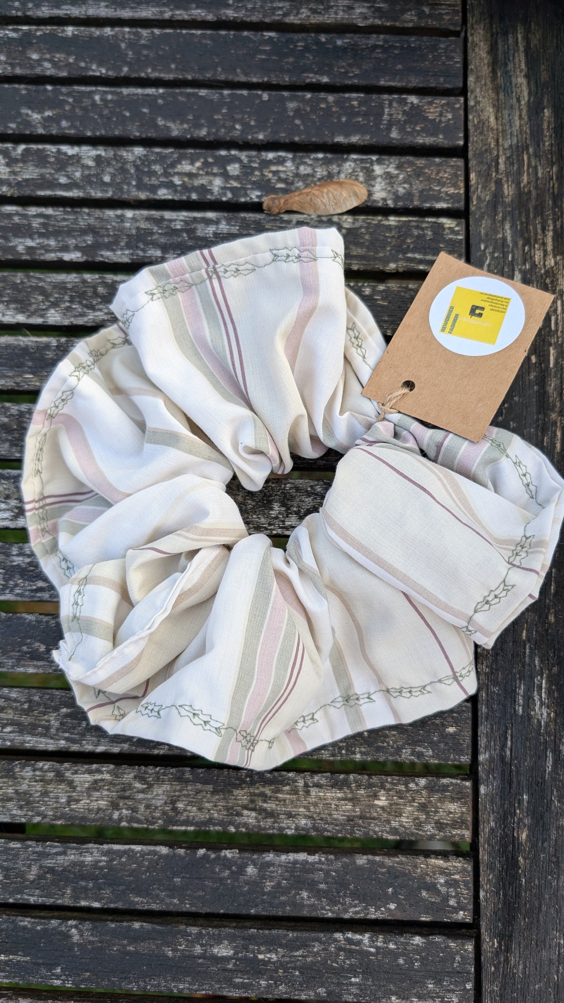 scrunchies,  striped scrunchie, hair tie, soft hair elastic, pastel colour scrunchie,  fabric bobble for hair, flouncey hair tie, hair gift RelovedDesignsbyDawn