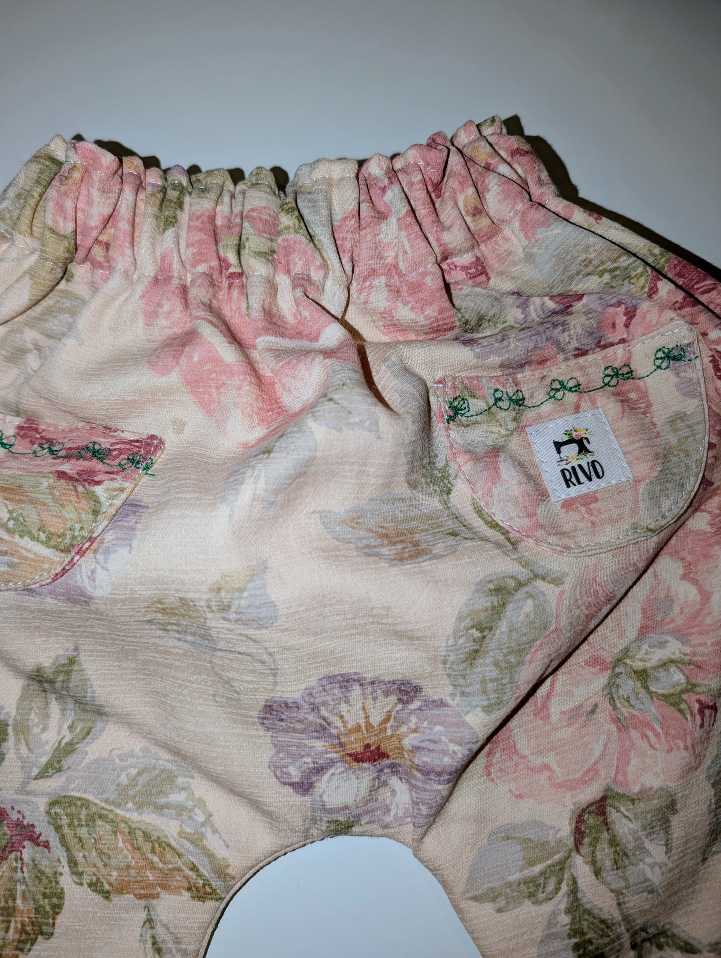 Baby trouser-pants. age 3-6m (vintage rose)
