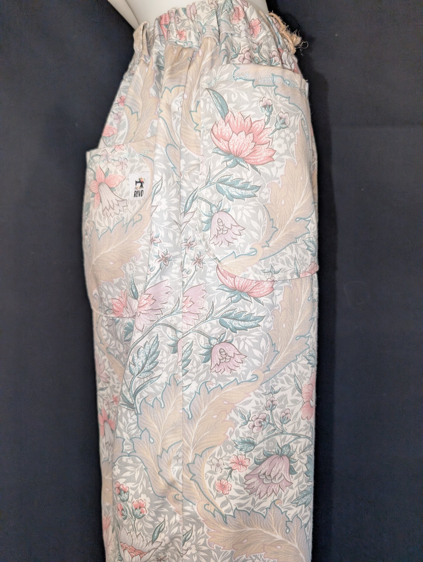 Reworked Floral Wide Leg Trousers: Size 16 Pants