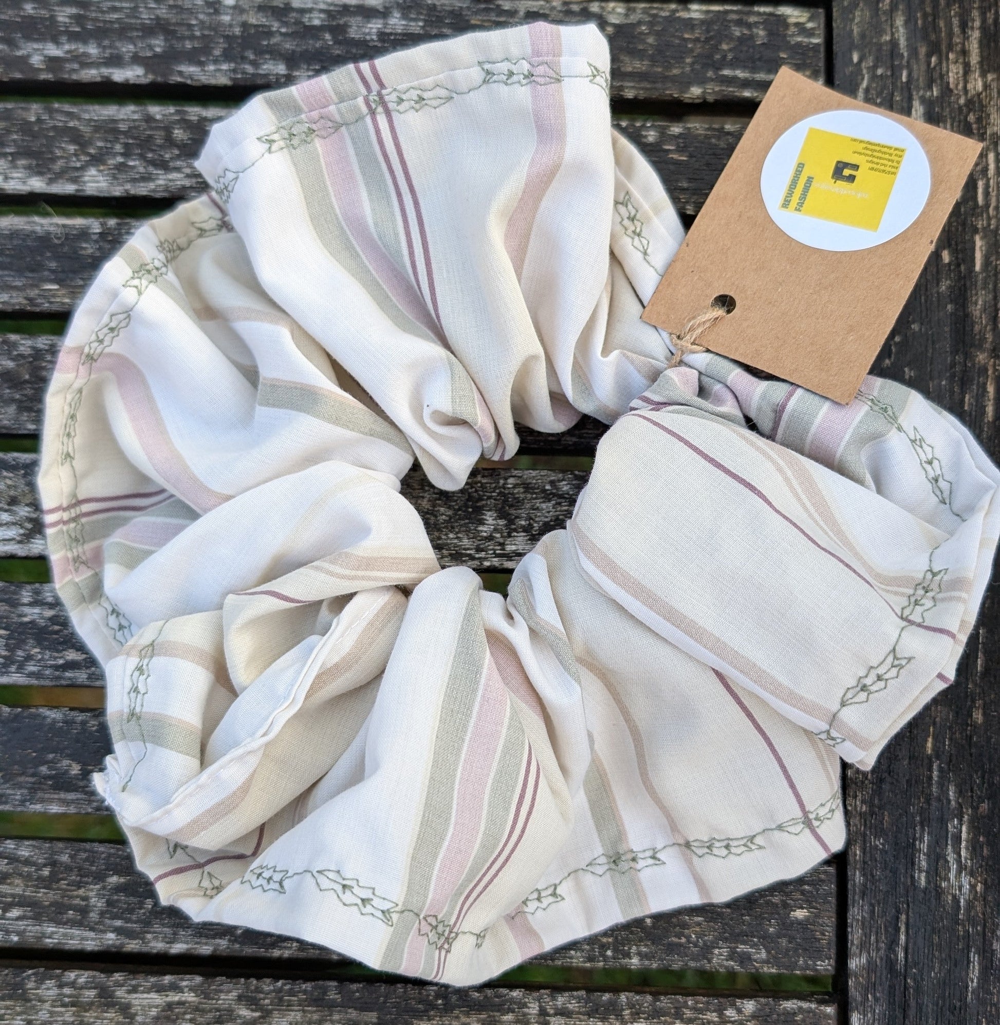 scrunchies,  striped scrunchie, hair tie, soft hair elastic, pastel colour scrunchie,  fabric bobble for hair, flouncey hair tie, hair gift RelovedDesignsbyDawn