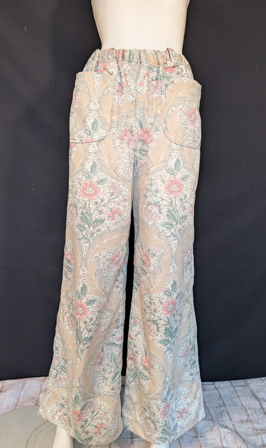 Reworked Floral Wide Leg Trousers: Size 16 Pants