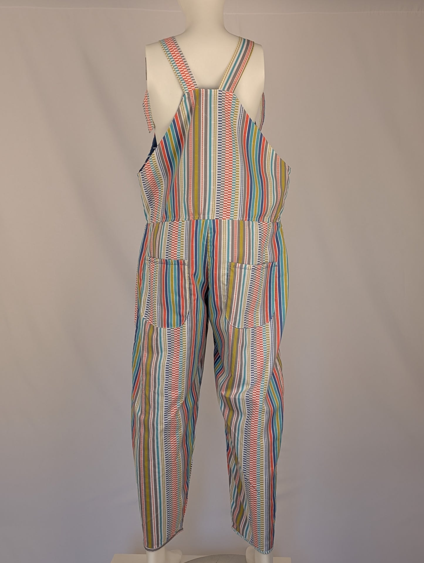 dungarees size 10 multi coloured stripe Dungarees, bright overalls.