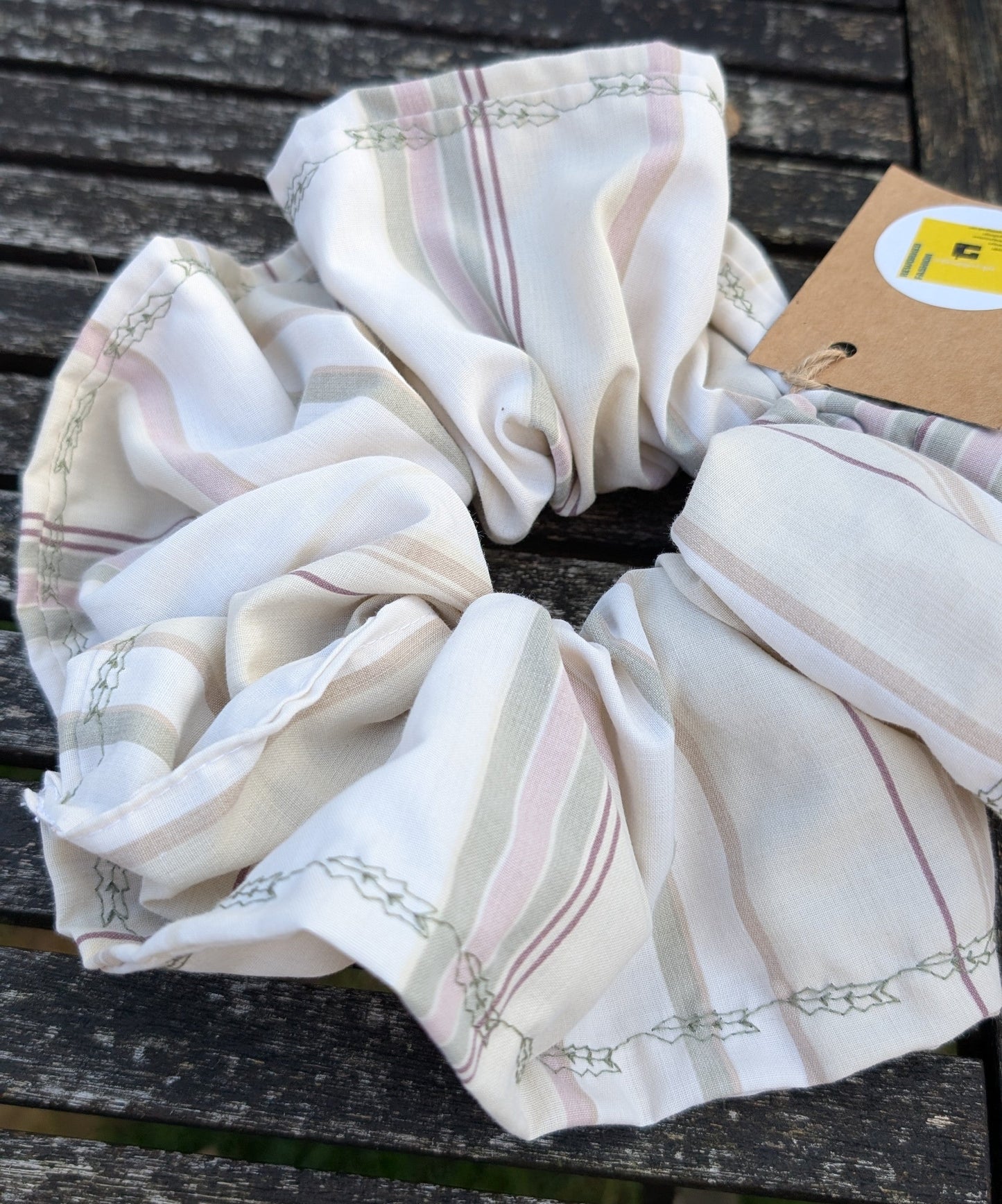 scrunchies,  striped scrunchie, hair tie, soft hair elastic, pastel colour scrunchie,  fabric bobble for hair, flouncey hair tie, hair gift RelovedDesignsbyDawn