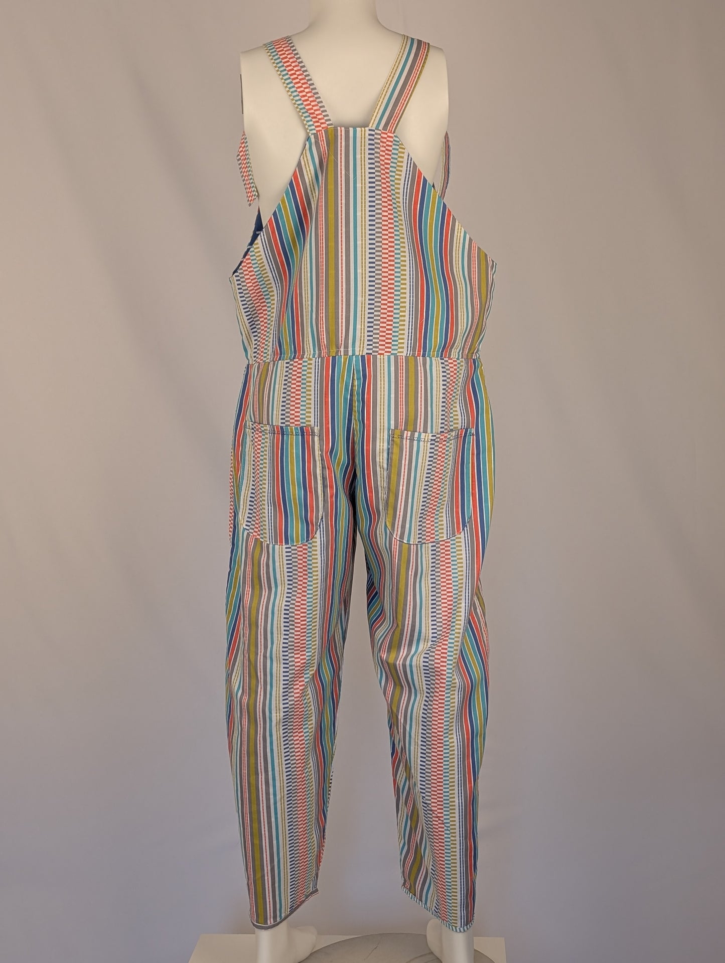 dungarees size 10 multi coloured stripe Dungarees, bright overalls.