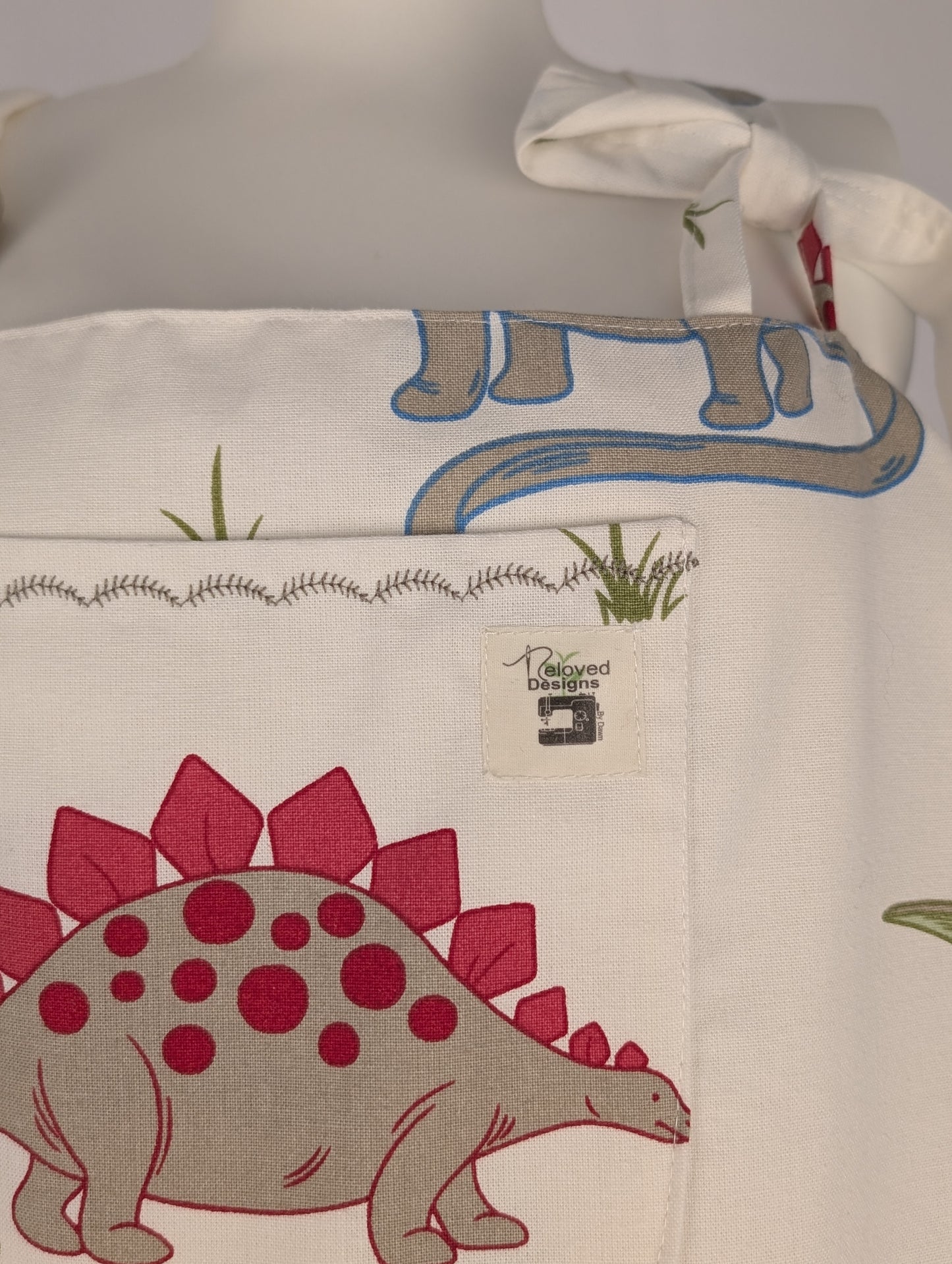 Upcycled Dinosaur Dungarees: Size 16-18/XL Baggy Fit Overalls