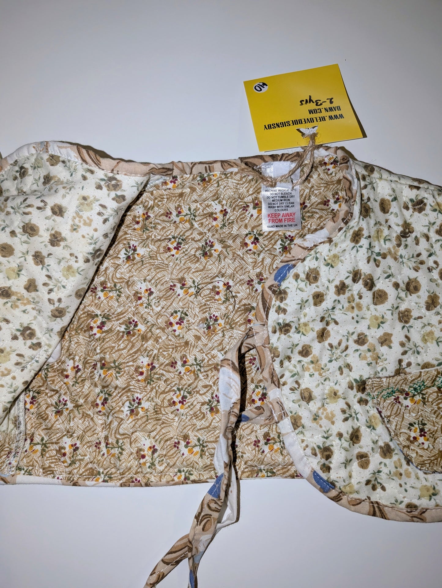 child's quilted gilet-waist coat, age 2-3. reworked babywear.