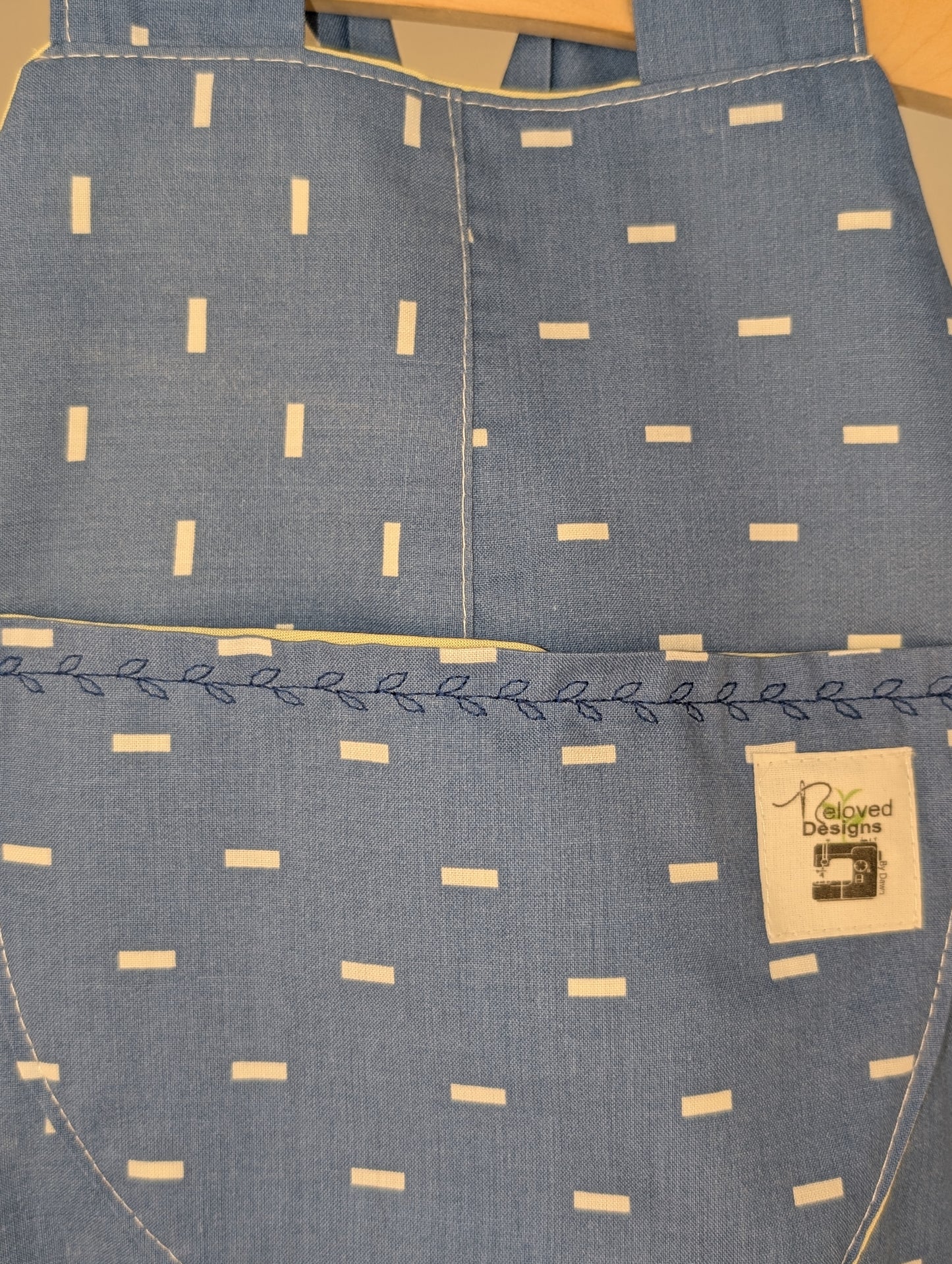 Fleck Blue Dungarees, romper,(12-18m)  sustainable children's gift.