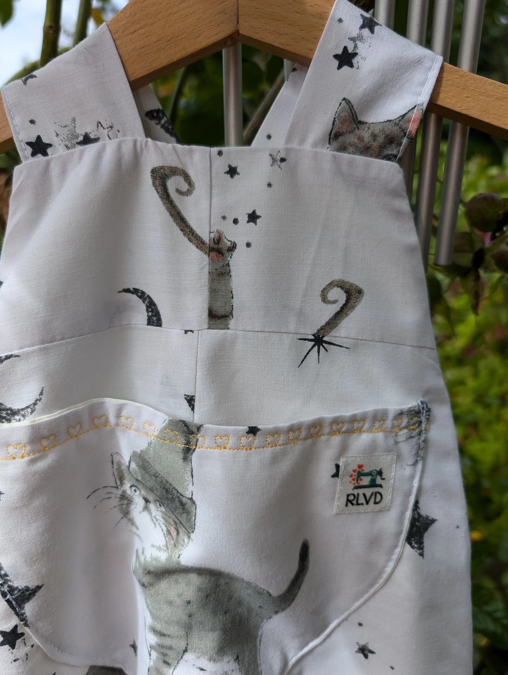 Child  Dungarees, romper, age 4-5yrs witch Halloween cats dungarees Reloveddesigns by Dawn