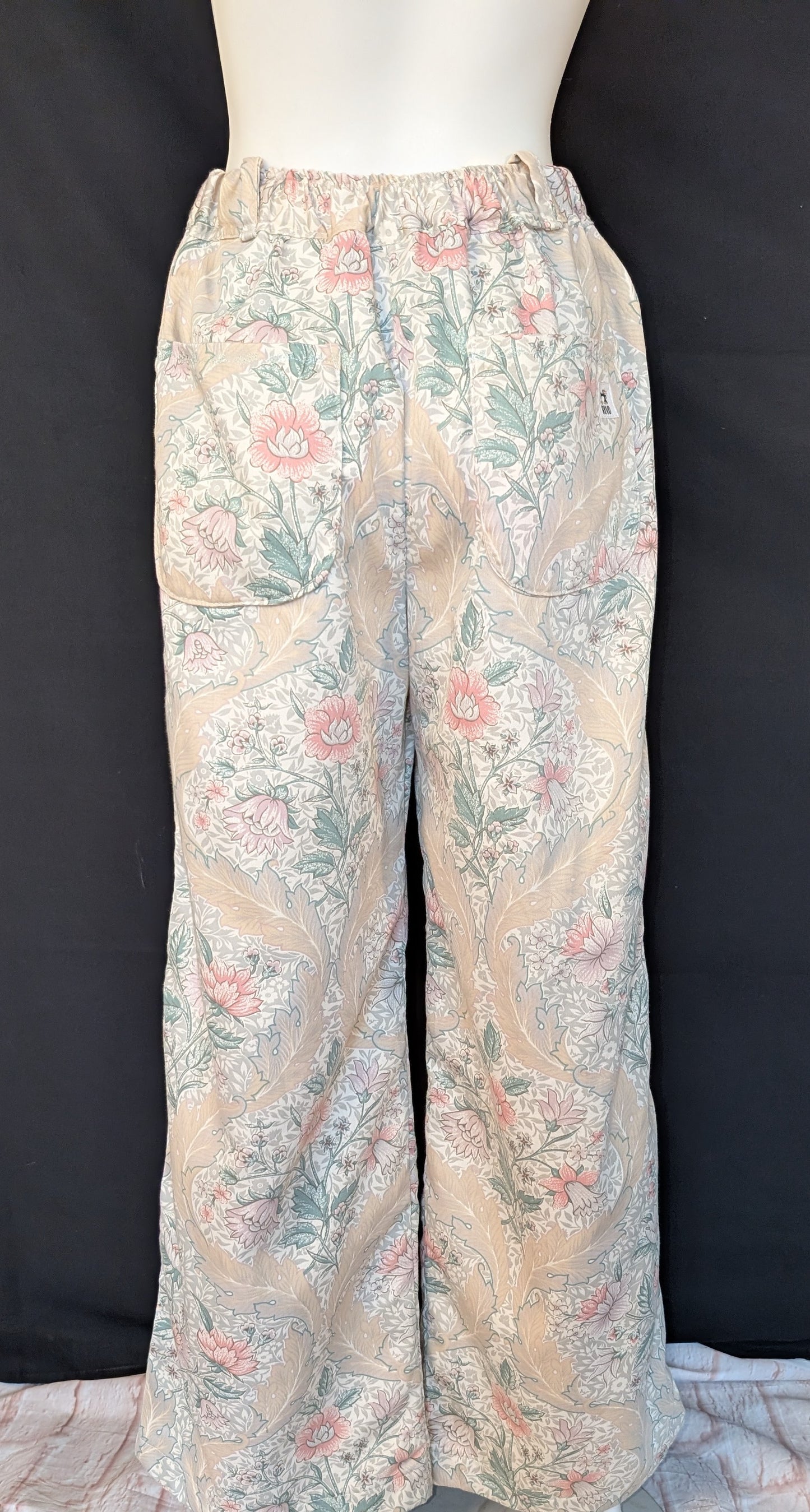 Reworked Floral Wide Leg Trousers: Size 16 Pants