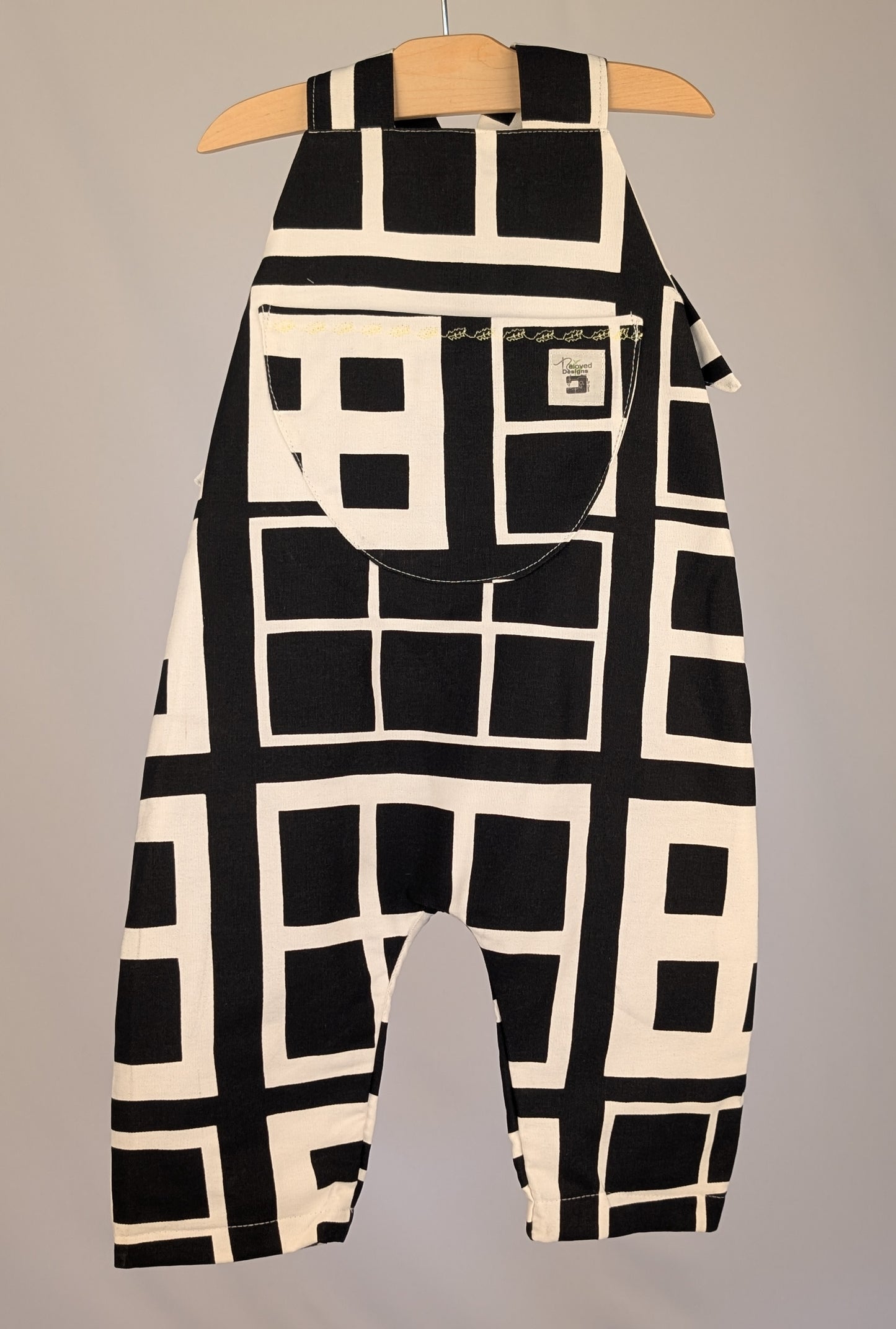 Check Dungarees, romper,(2-3y)  sustainable children's gift.