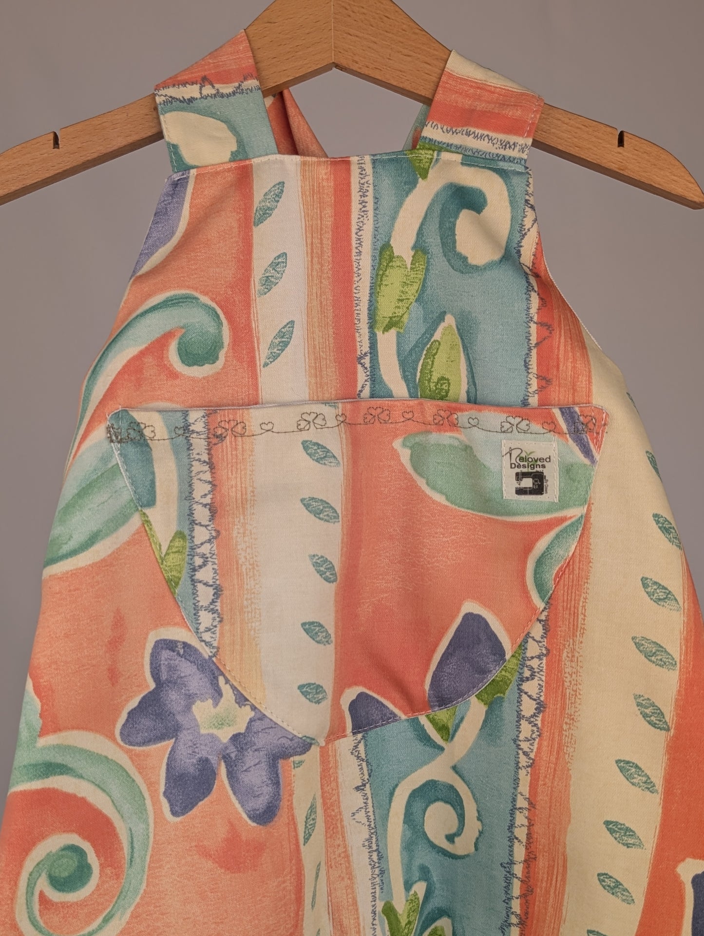 Dungarees,cute vintage tulip romper,(12-18m)  sustainable children's gift.