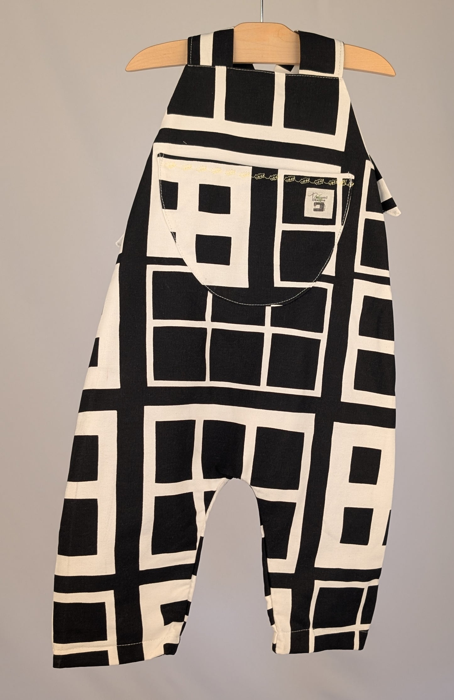 Check Dungarees, romper,(2-3y)  sustainable children's gift.