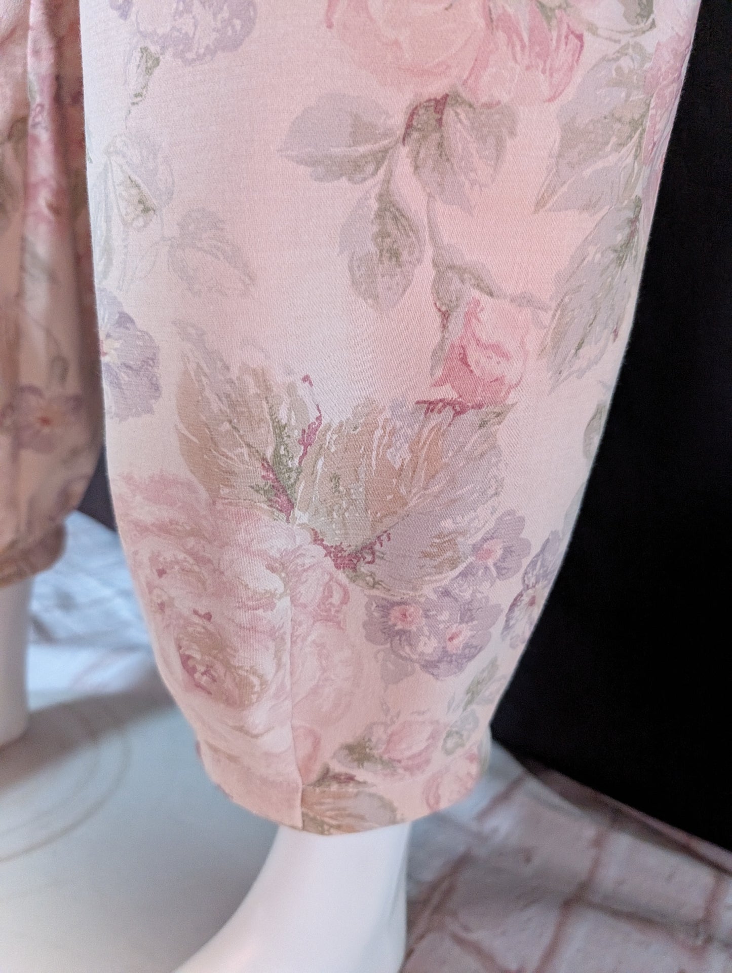 Vintage Vibe: Upcycled - Roses Pattern Trousers, Size 12 - Eco-Friendly Fashion