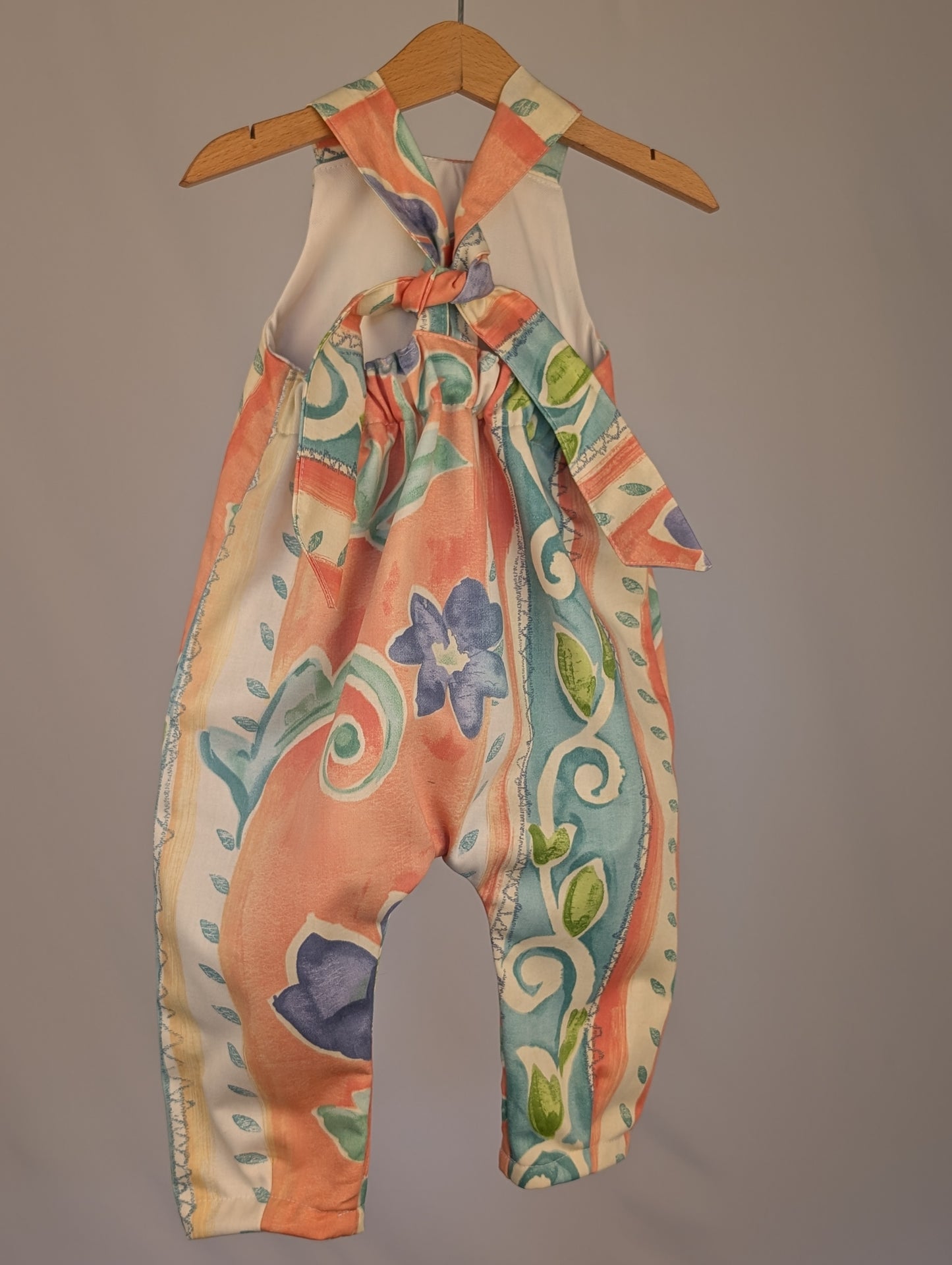 Dungarees,cute vintage tulip romper,(12-18m)  sustainable children's gift.