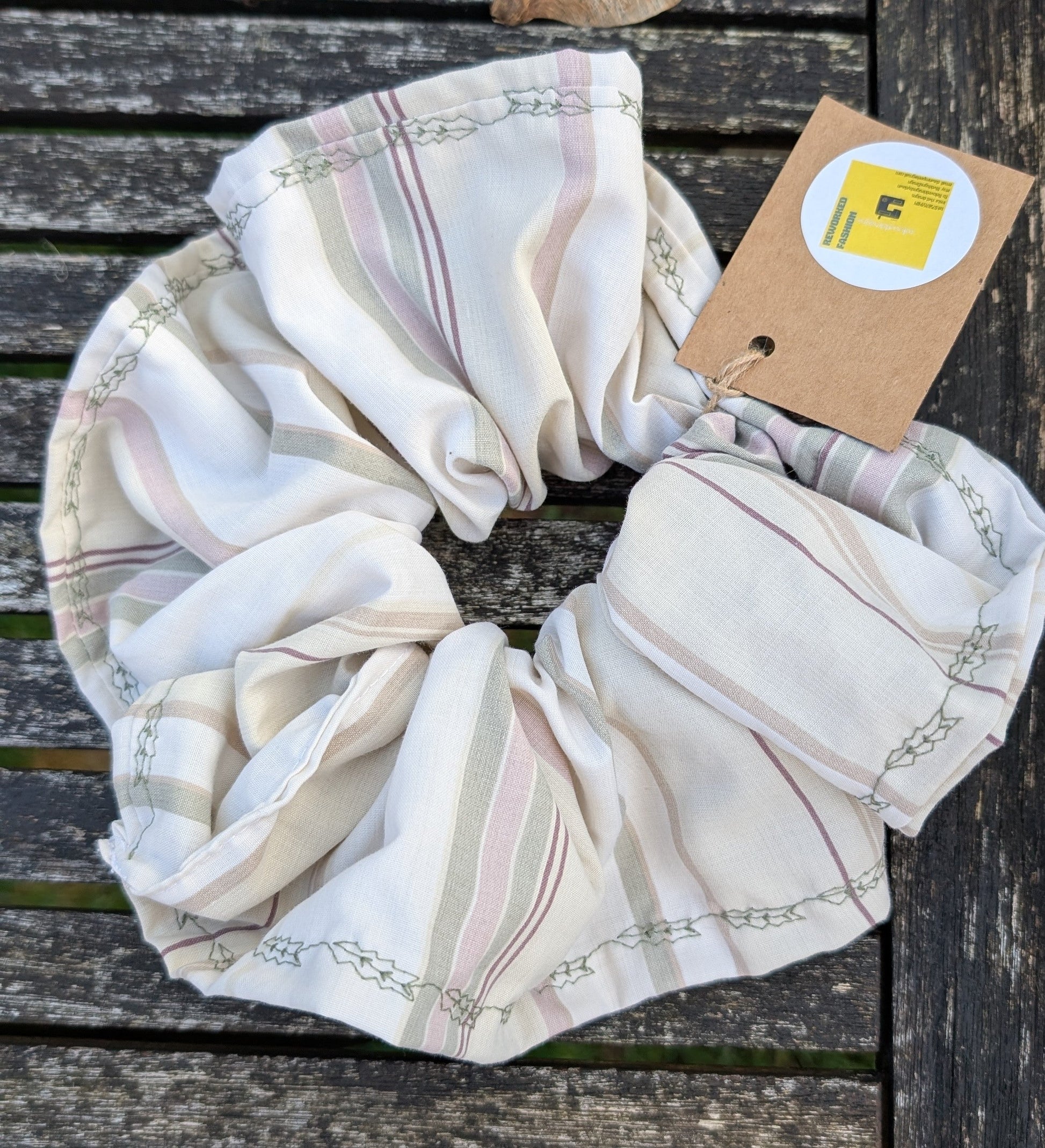 scrunchies,  striped scrunchie, hair tie, soft hair elastic, pastel colour scrunchie,  fabric bobble for hair, flouncey hair tie, hair gift RelovedDesignsbyDawn