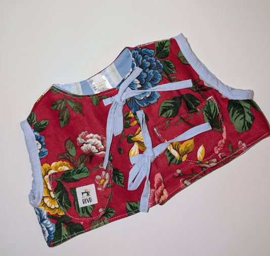 child's floral gilet-waist coat, age 2-3. reworked babywear.