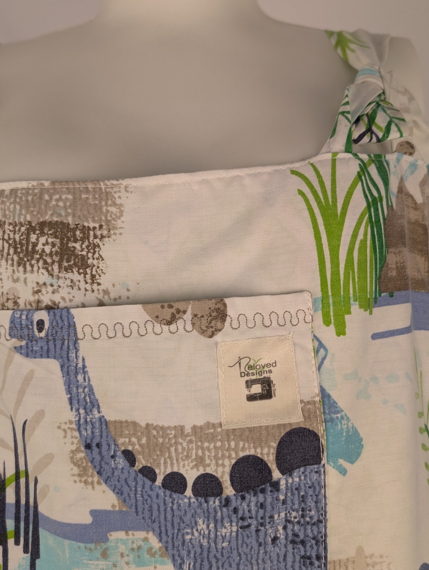 Upcycled Dinosaur Dungarees: Size 16-18/XL Baggy Fit Overalls