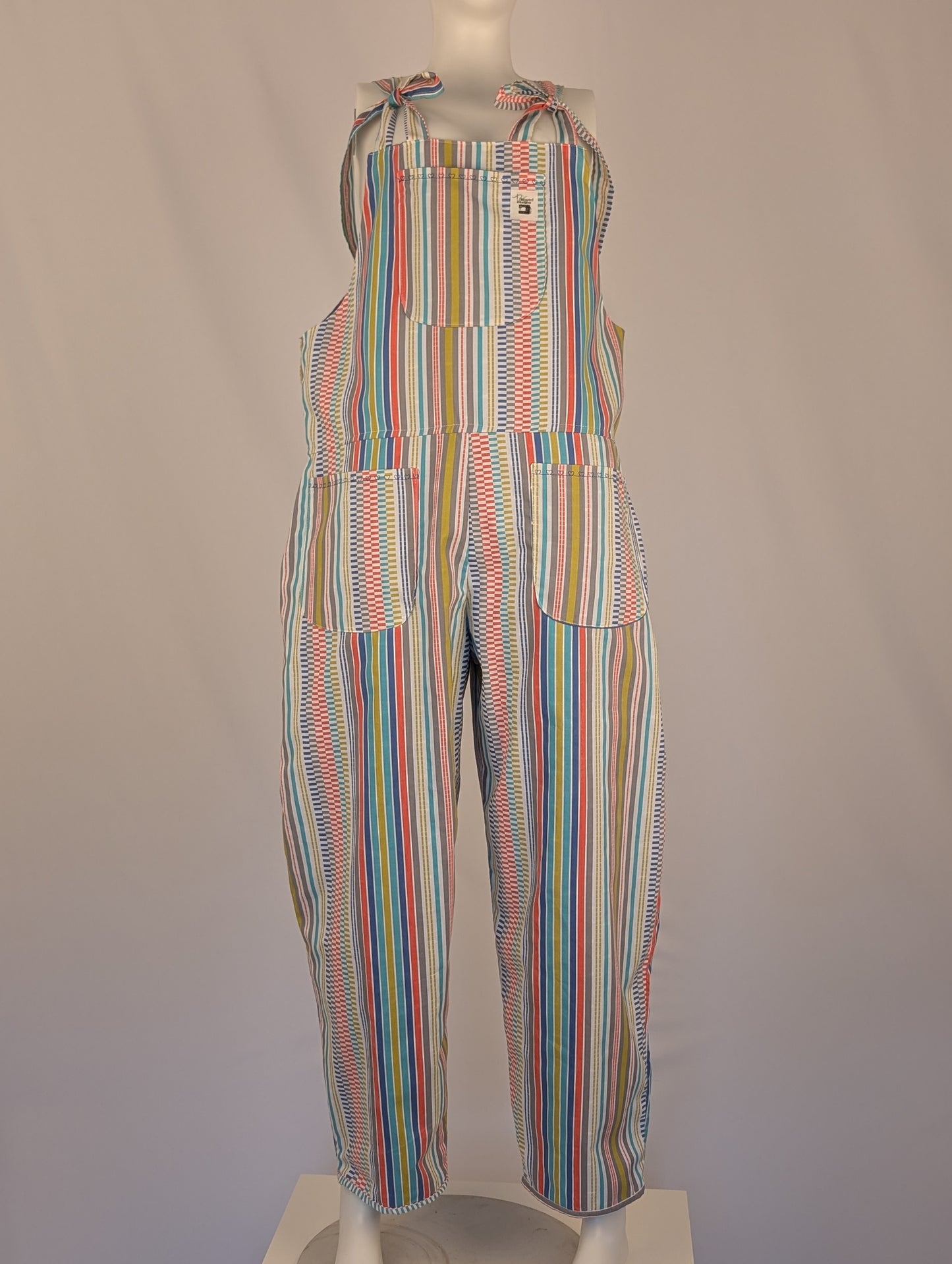 dungarees size 10 multi coloured stripe Dungarees, bright overalls.
