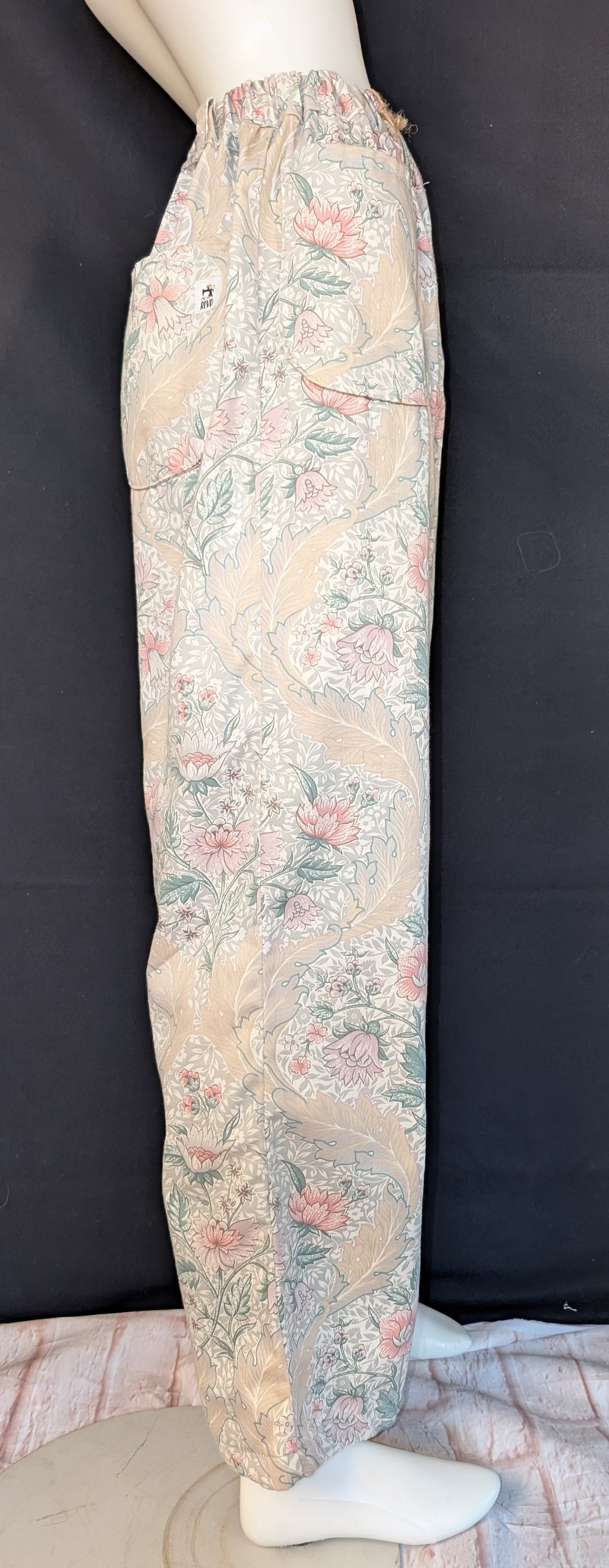 Reworked Floral Wide Leg Trousers: Size 16 Pants