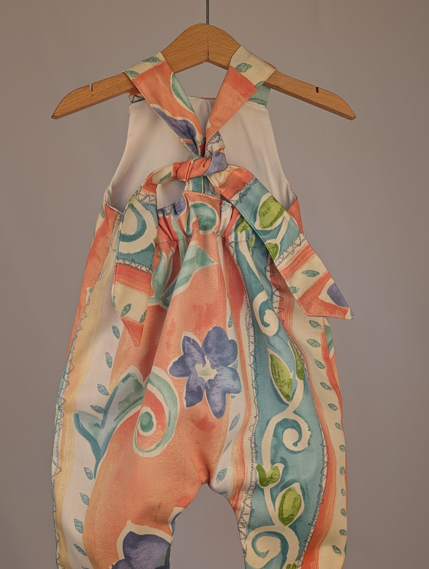 Dungarees,cute vintage tulip romper,(12-18m)  sustainable children's gift.