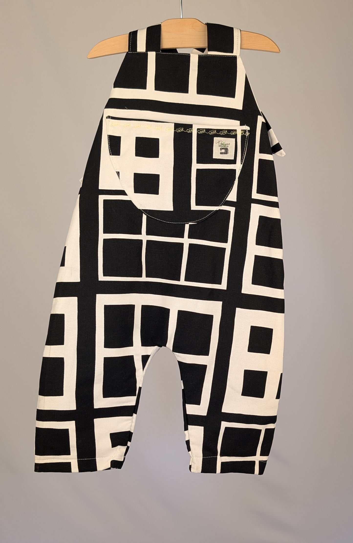 Check Dungarees, romper,(2-3y)  sustainable children's gift.