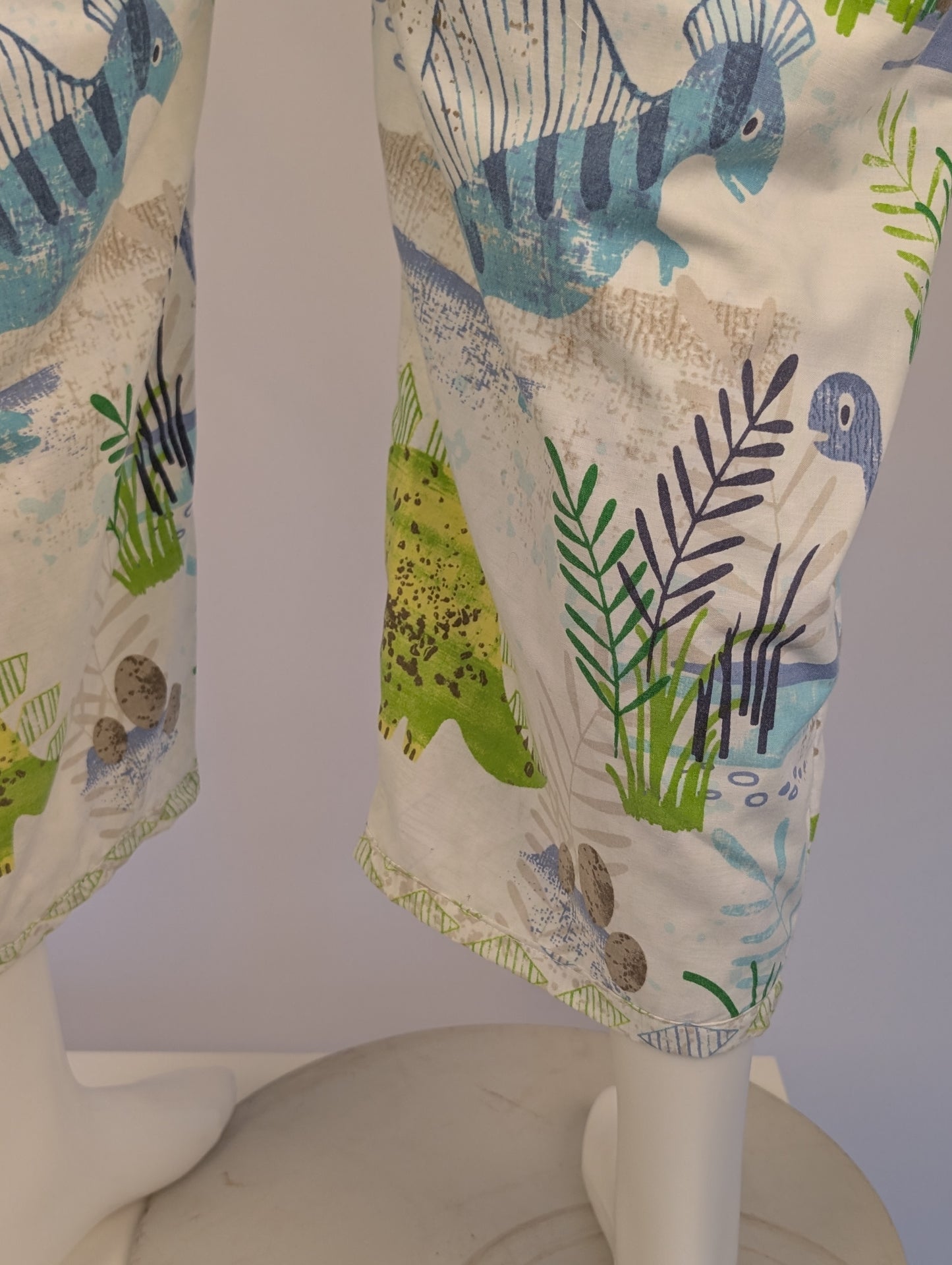 Upcycled Dinosaur Dungarees: Size 16-18/XL Baggy Fit Overalls