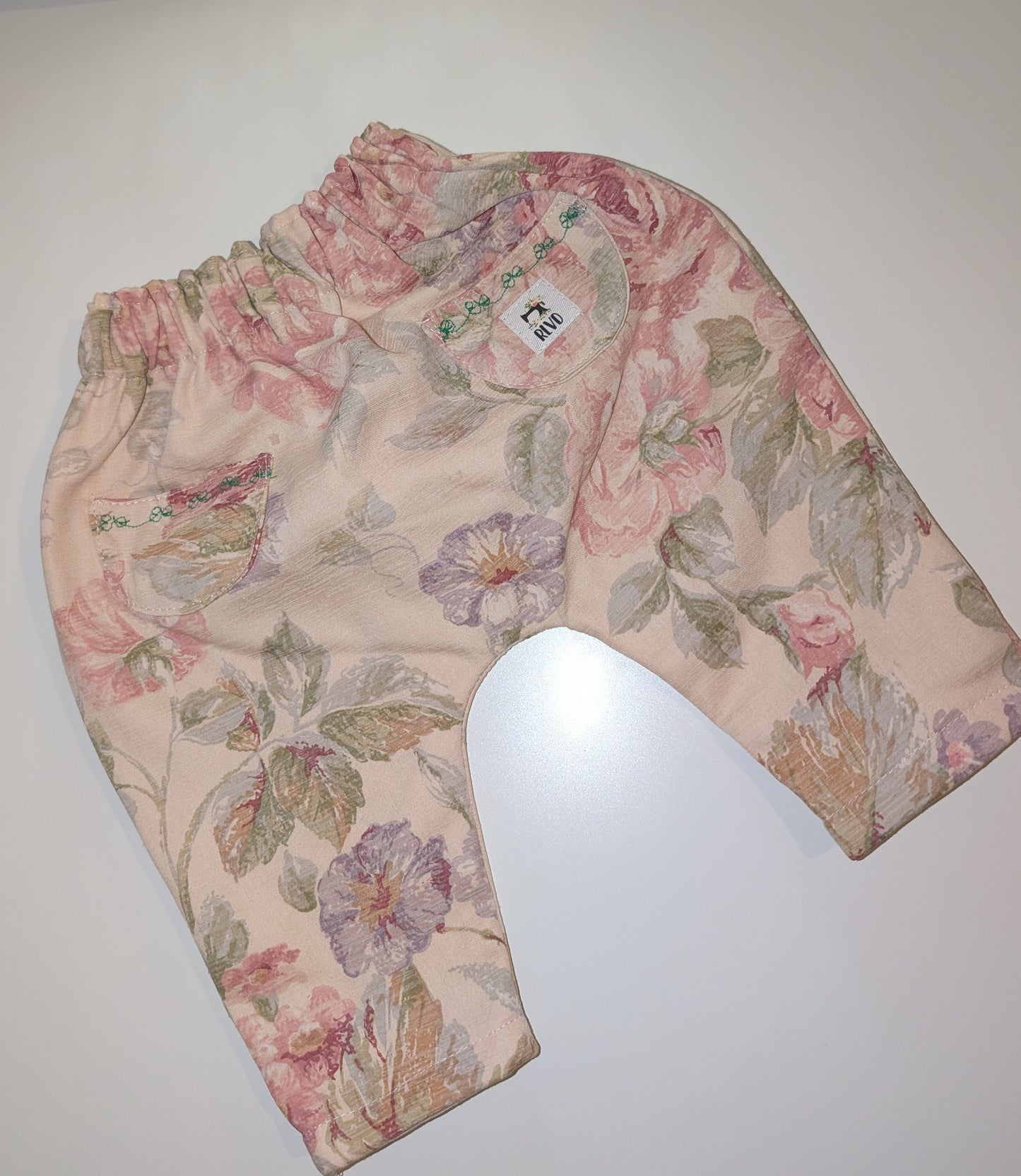 Baby trouser-pants. age 3-6m (vintage rose)