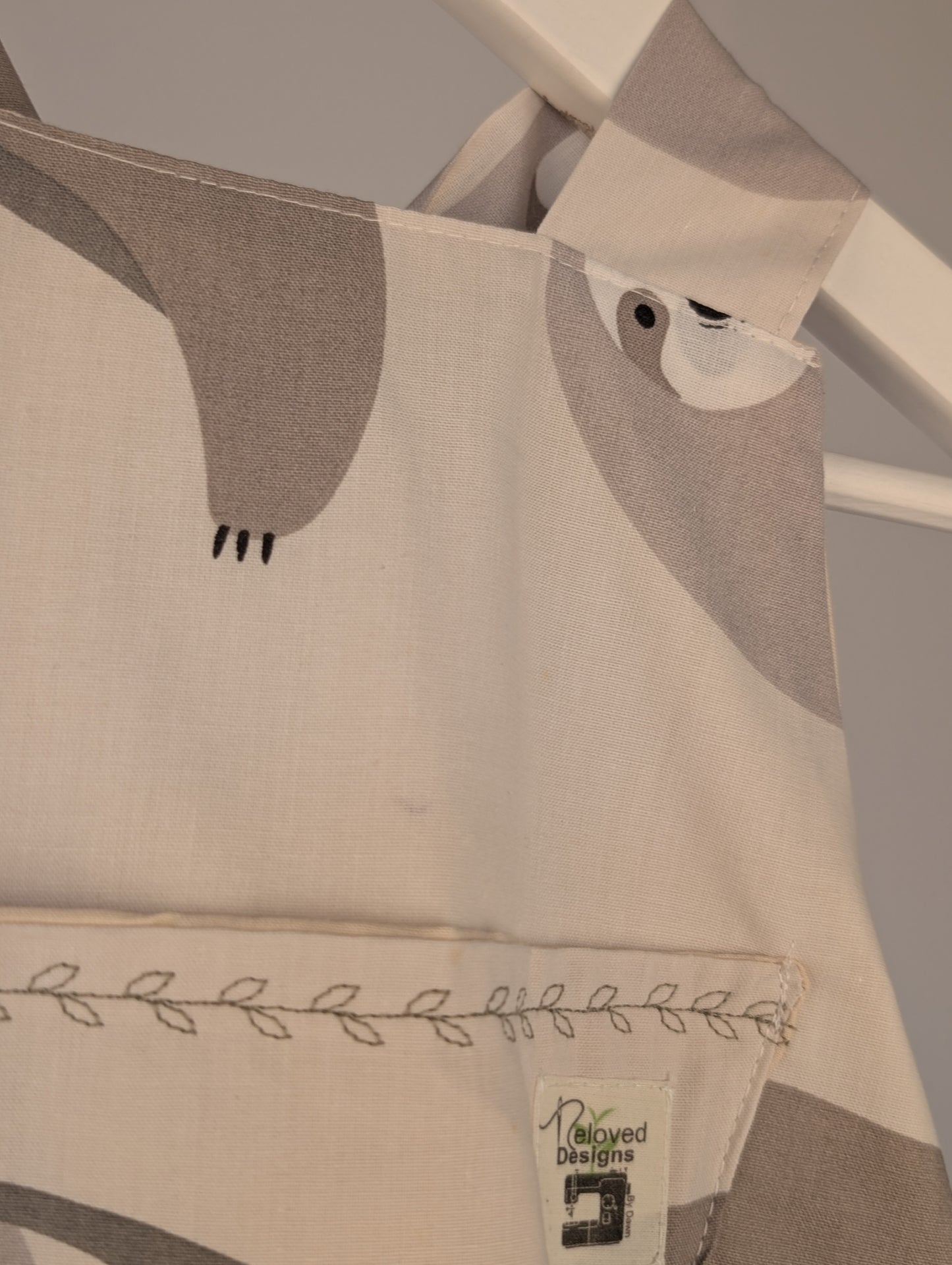 Sloth Dungarees, romper,(2-3y)  sustainable children's gift.