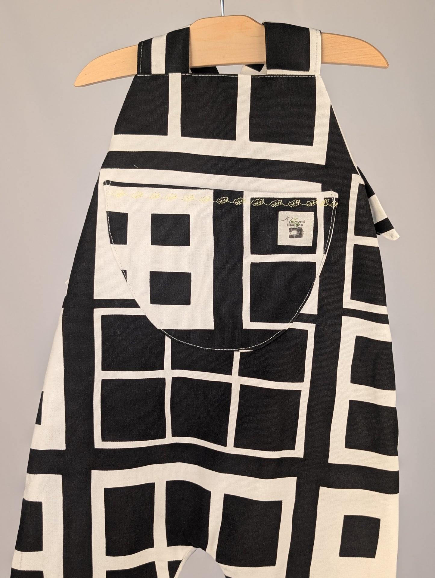 Check Dungarees, romper,(2-3y)  sustainable children's gift.